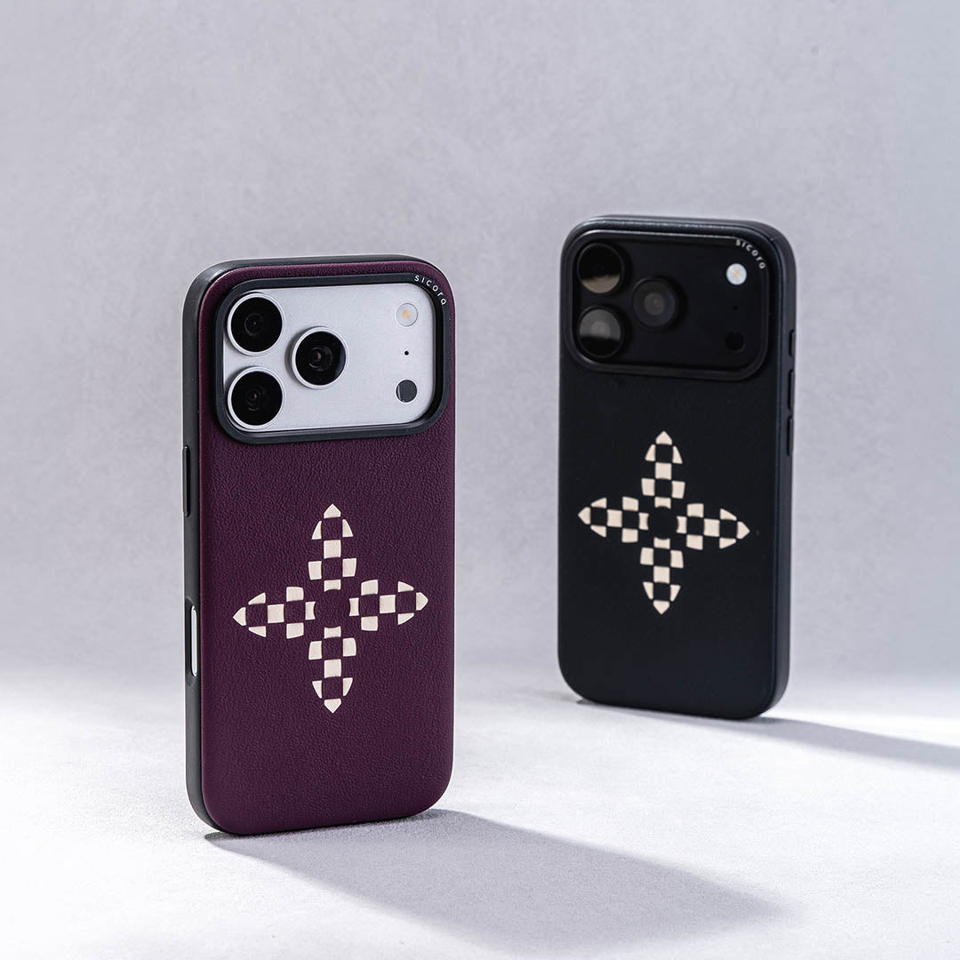 Sicora handcrafted vegan leather iPhone 18 pro / 17 pro cases, bloom cases