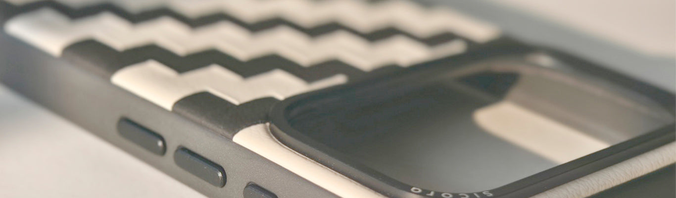 Close up view of sicora zigzag iPhone case
