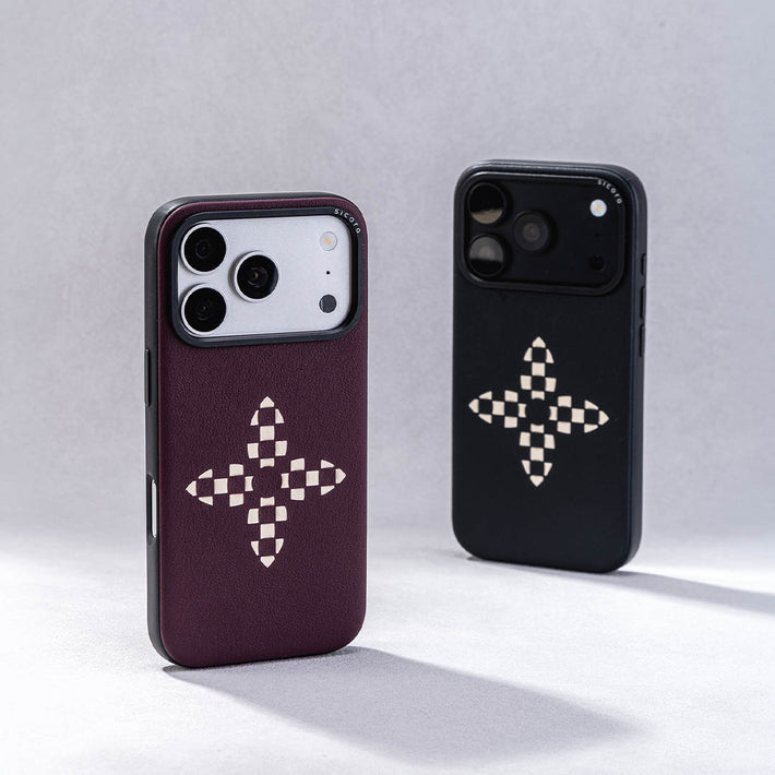 Sicora handcrafted vegan leather iPhone 18 pro / 17 pro cases, bloom cases