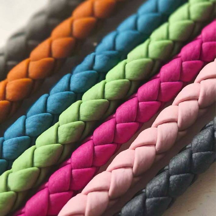 Sicora braided leather lanyard in different colors