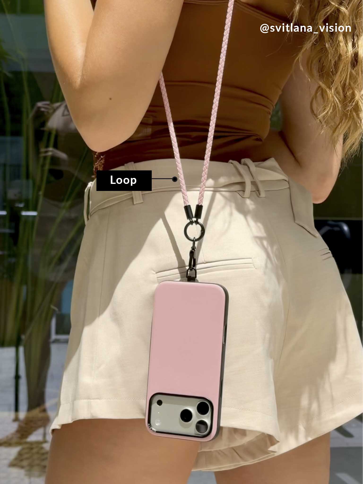 Pink sicora moodblock case with pink loop lanyard