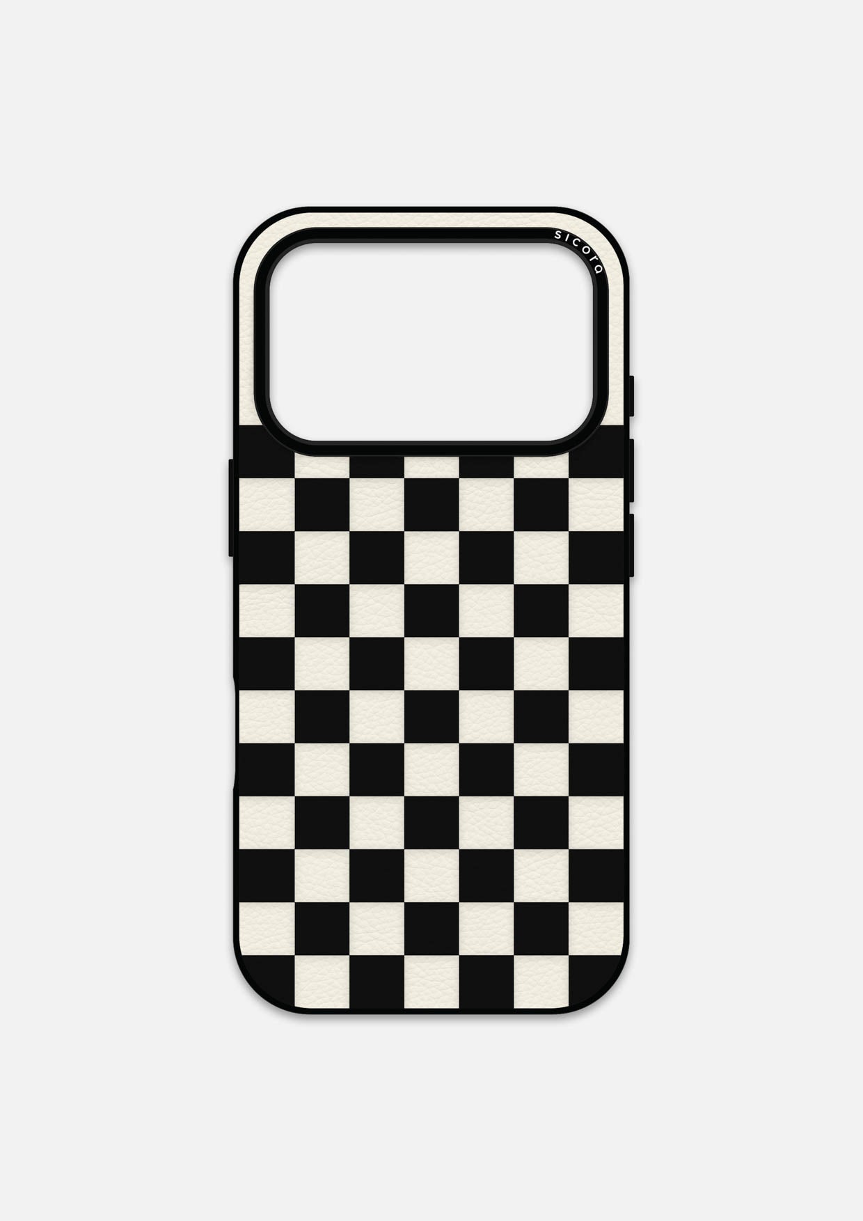 CHECKERBOARD CASE - BLACK + CREAM