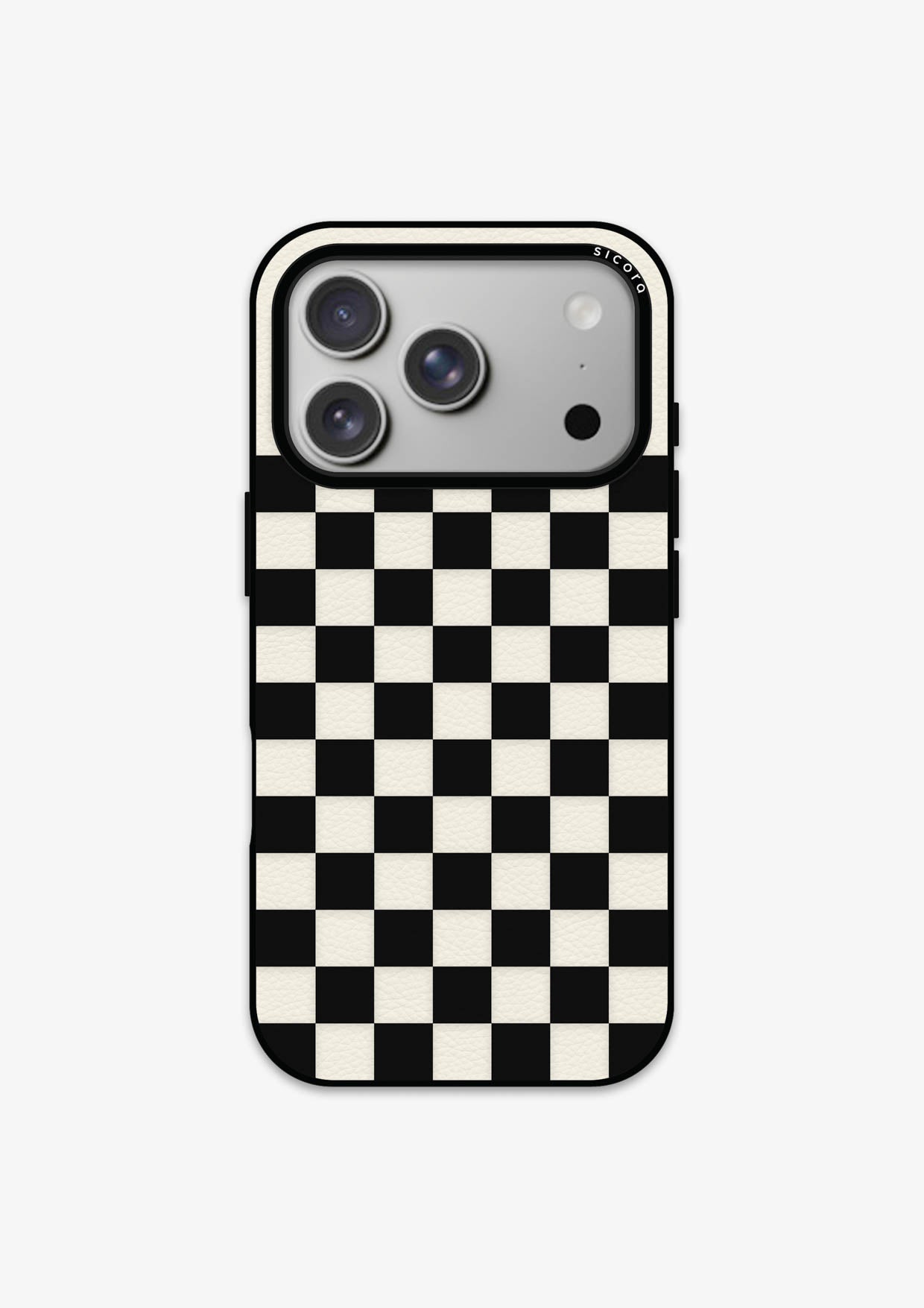 CHECKERBOARD CASE - BLACK + CREAM