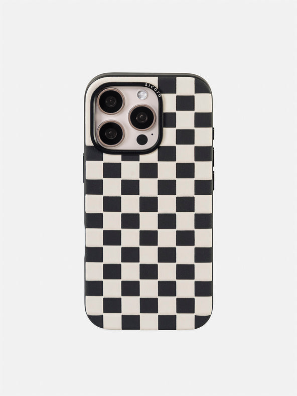 sicora black and white checkerboard iPhone case 16pro