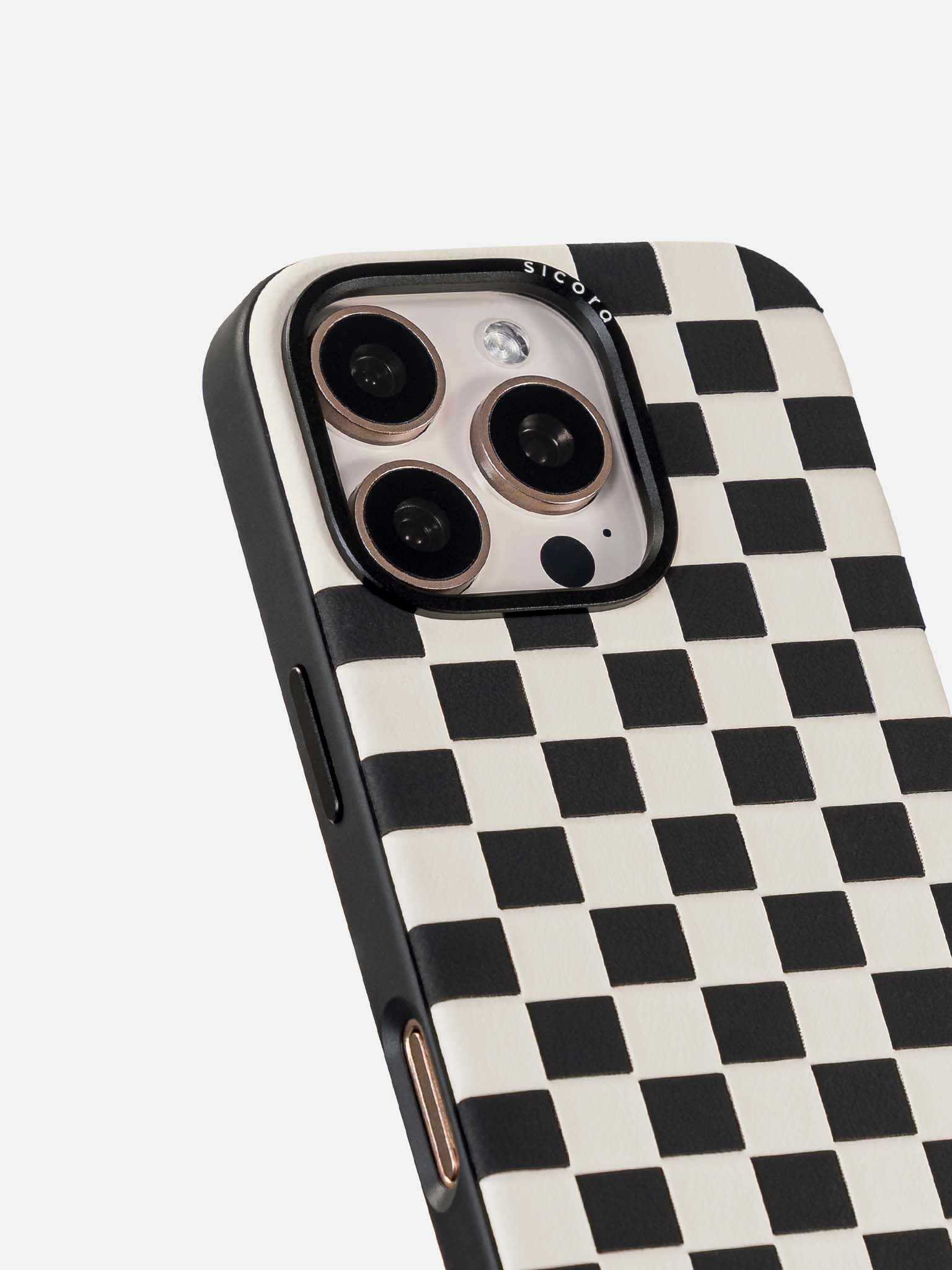 sicora black and white checkerboard iPhone case