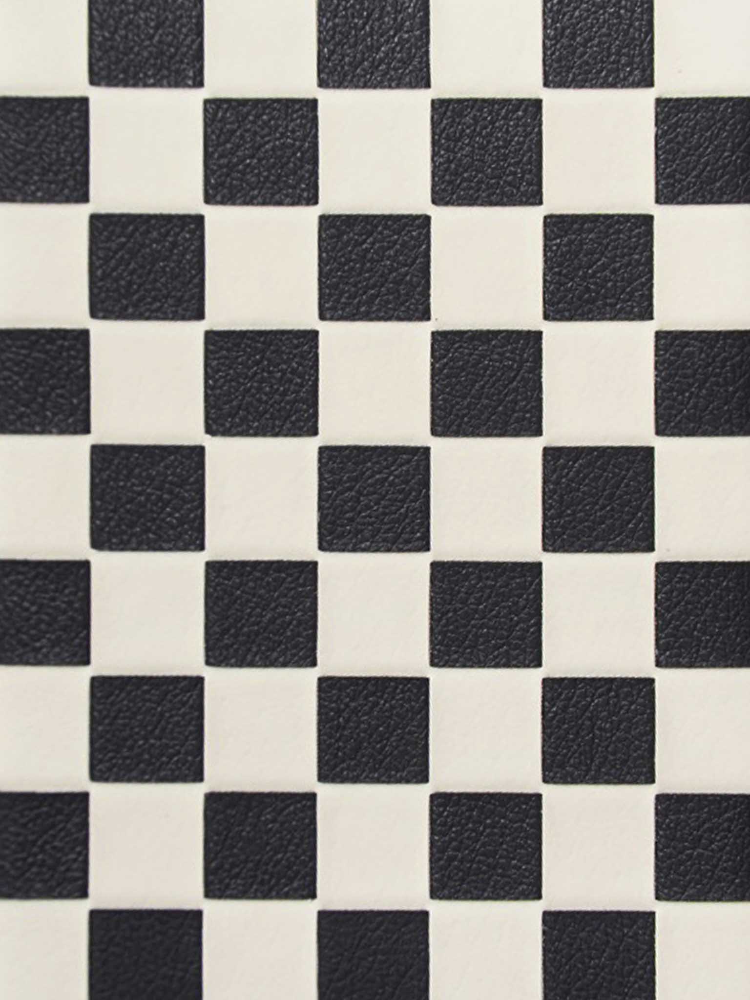 sicora handmade black white checkered pattern in SILIO vegan leather