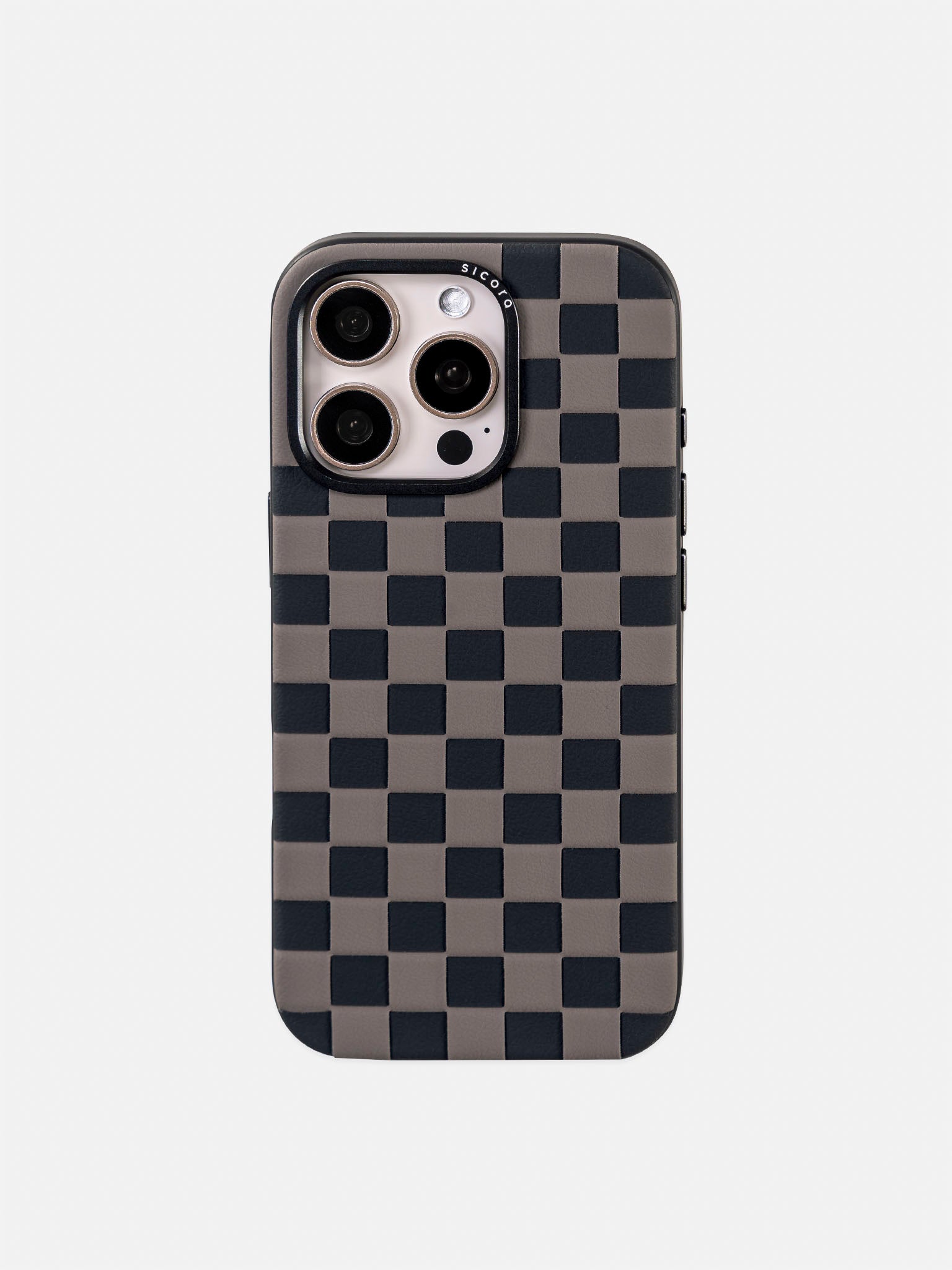 sicora black and gray checkerboard iPhone case 16pro