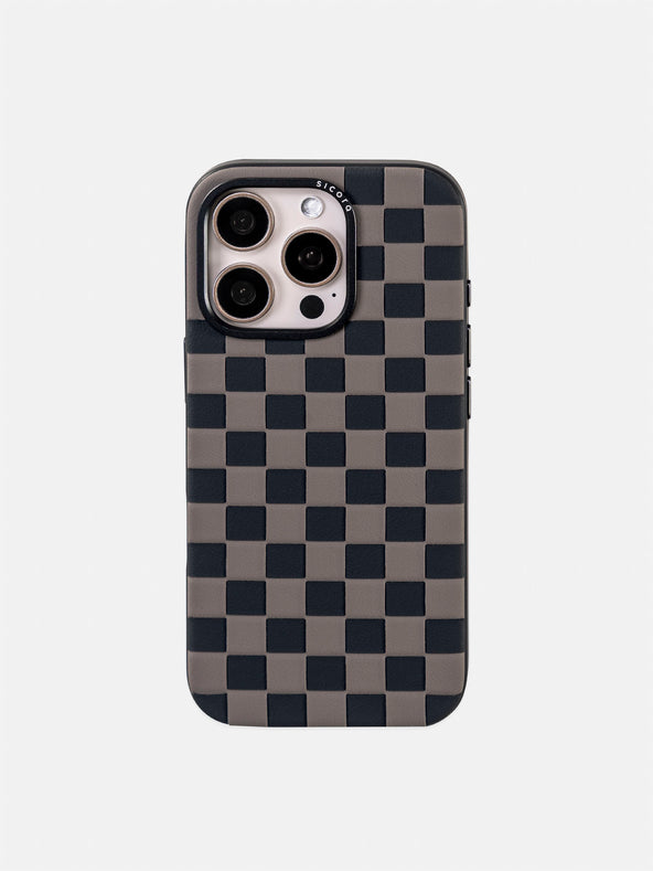 sicora black and gray checkerboard iPhone case 16pro