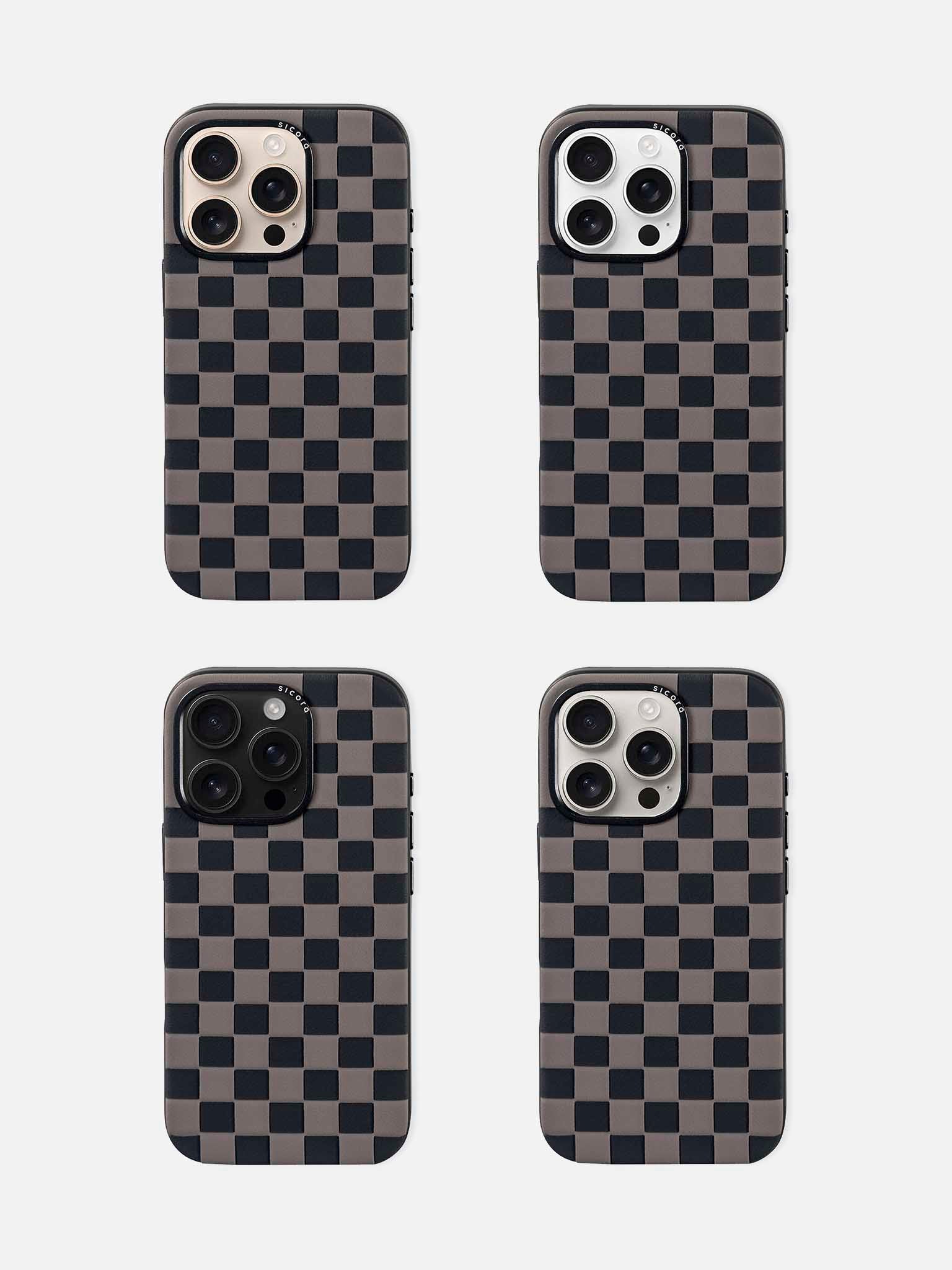 sicora iPhone 16 pro checkerboard case black granite lineup