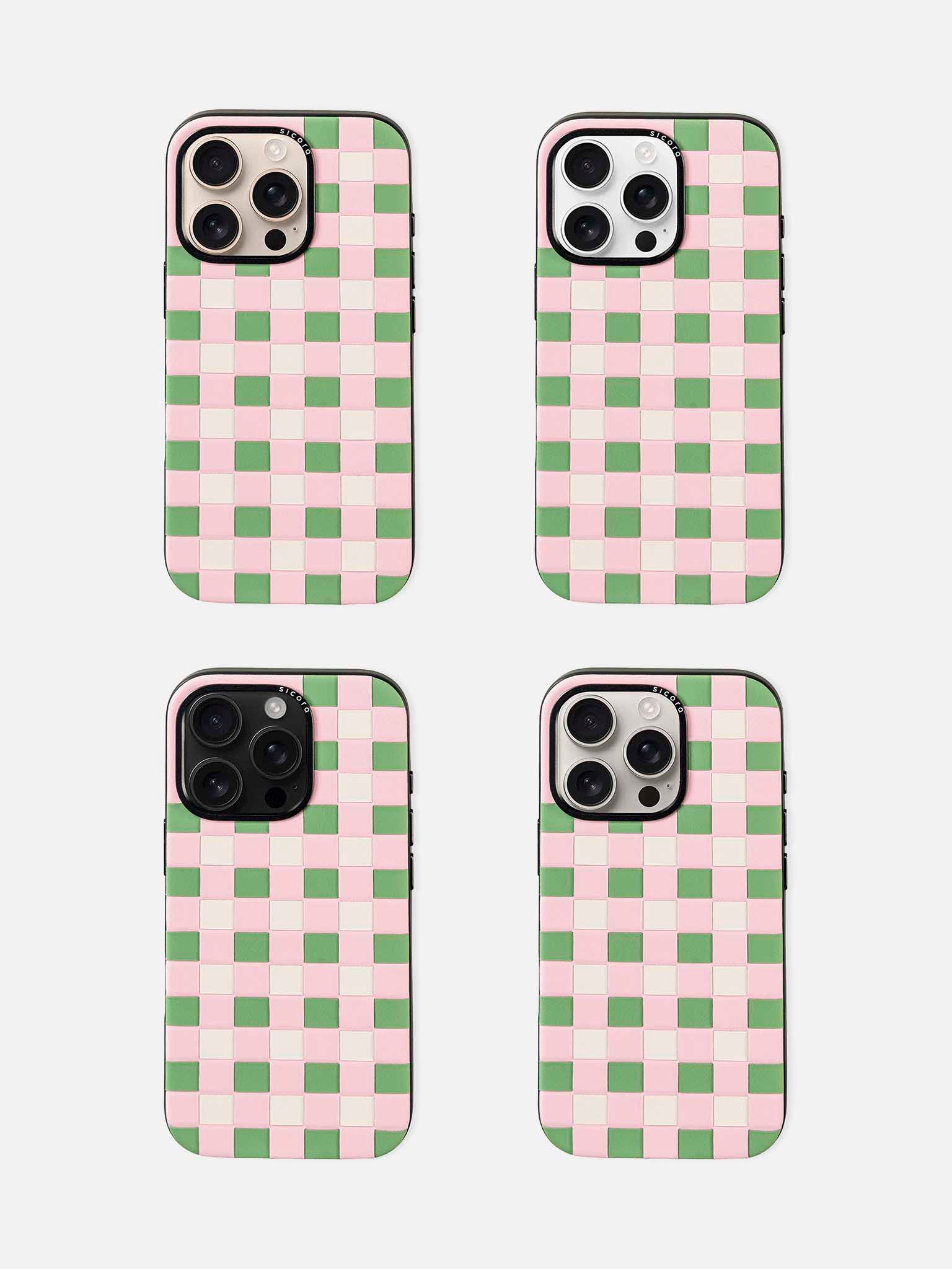 sicora iPhone 16 pro checkerboard case pink AC lineup