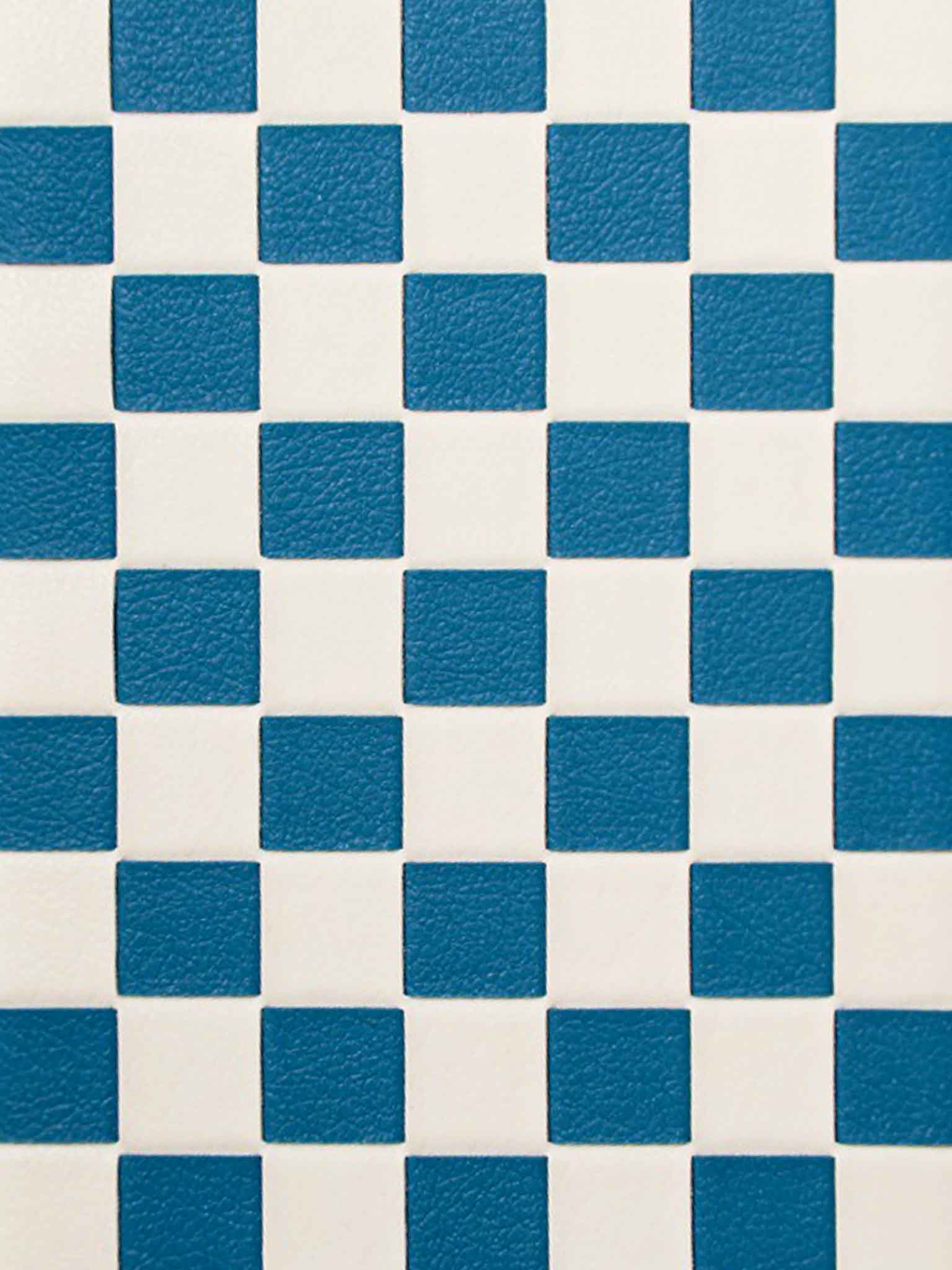 Sicora sea blue and cream white checkered pattern