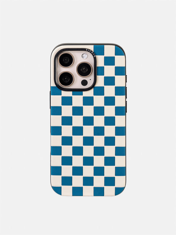 sicora blue white checkerboard iPhone case 16pro