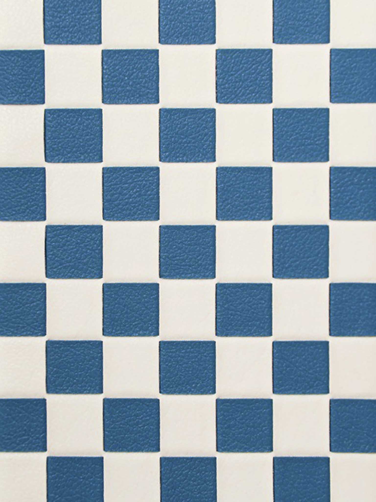 sicora handmade blue white checkered pattern in SILIO vegan leather