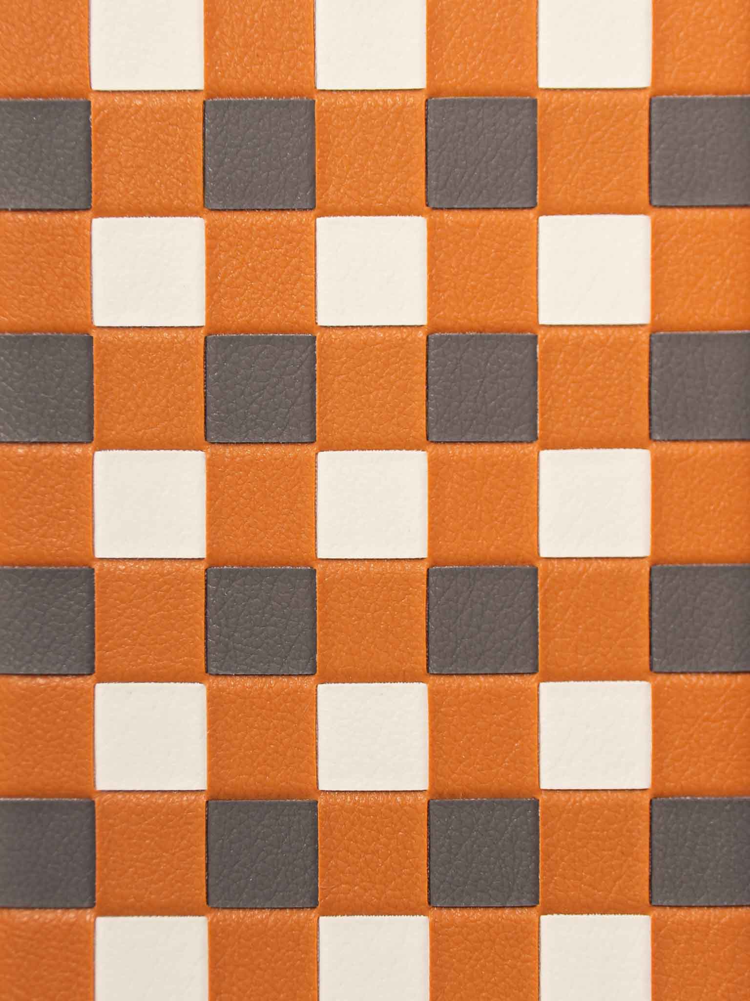 Sicora toffee gold, granite gray and cream white checkered pattern