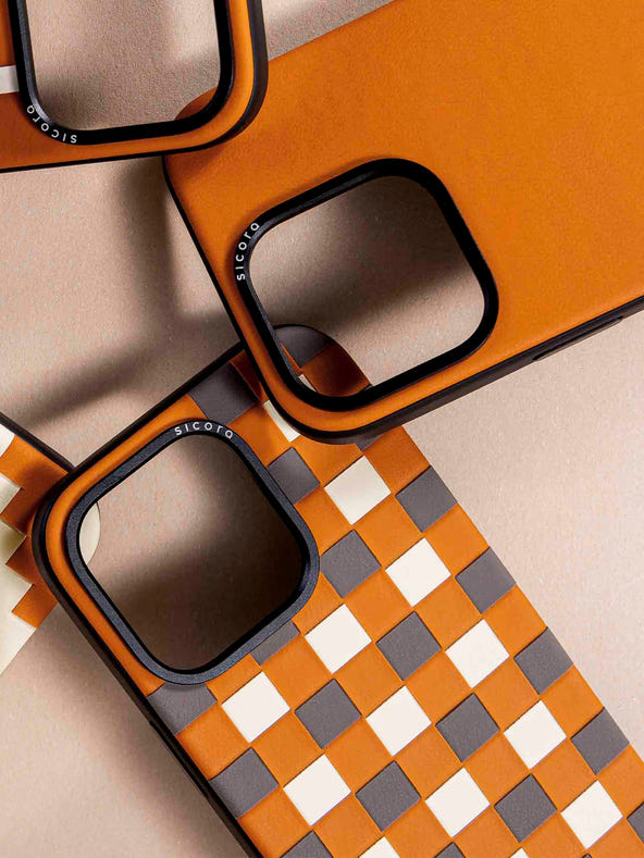 sicora brown vegan leather iphone cases
