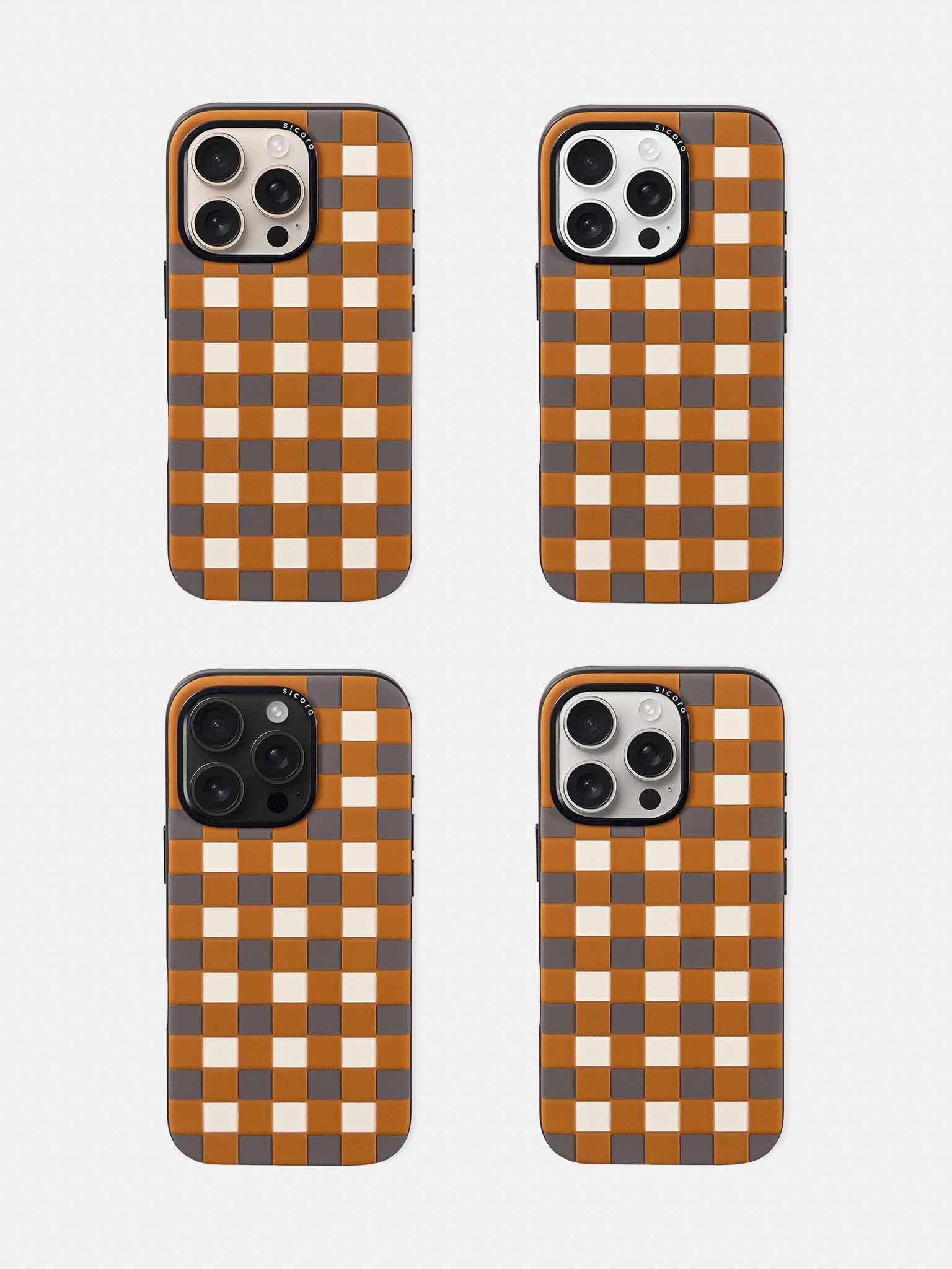sicora iPhone 16 pro checkerboard case toffee GC lineup