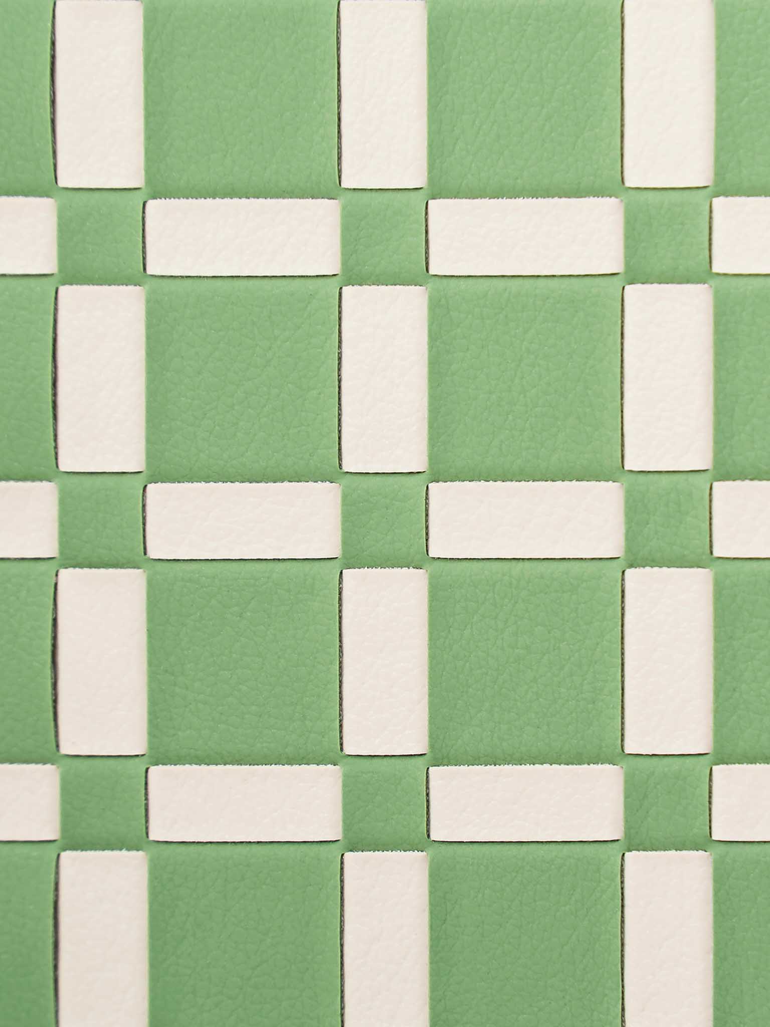 Sicora avocado green and cream white checkered pattern
