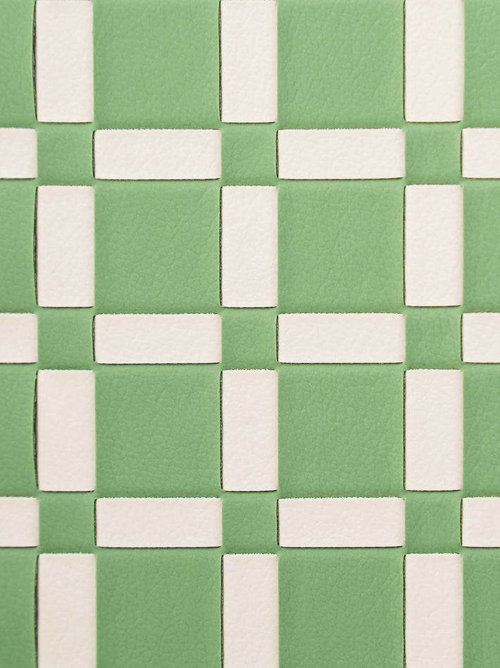 Sicora avocado green and cream white checkered pattern