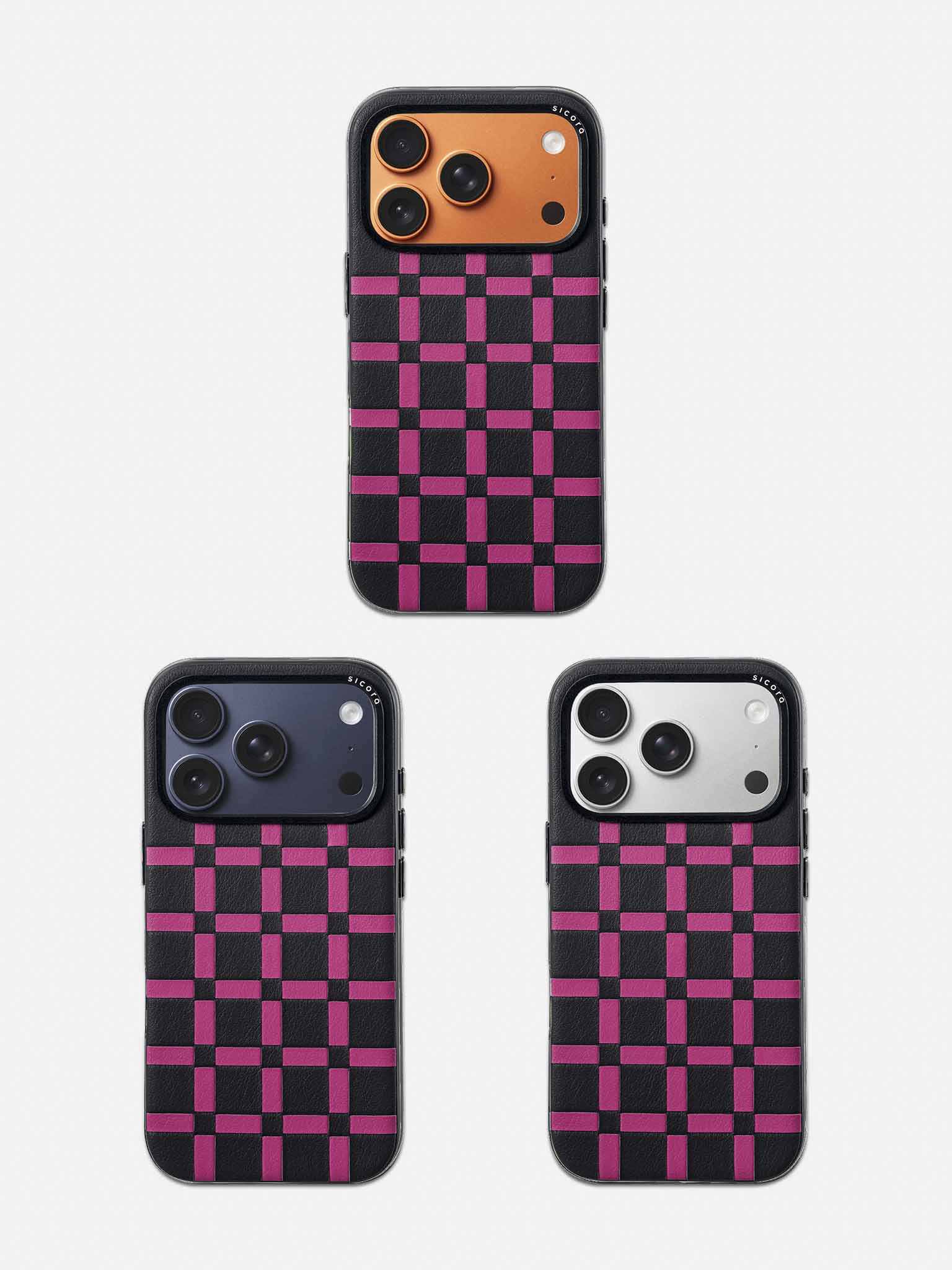 sicora iPhone 17 pro gridplay case black magenta lineup