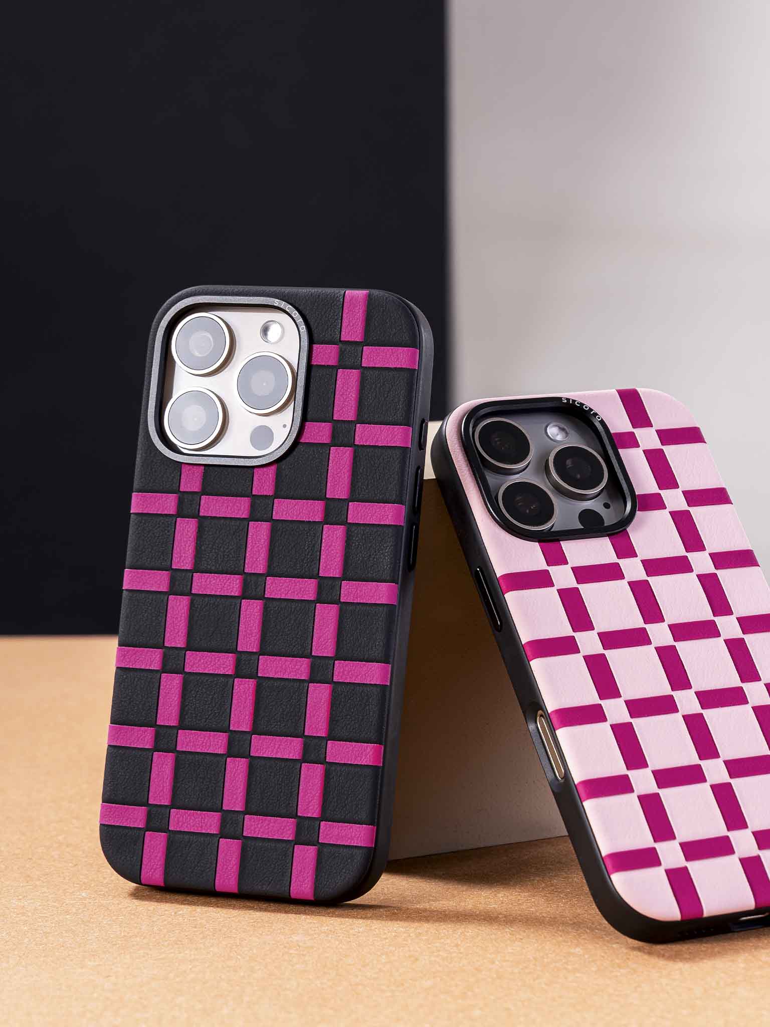 sicora handwoven gridplay iphone cases