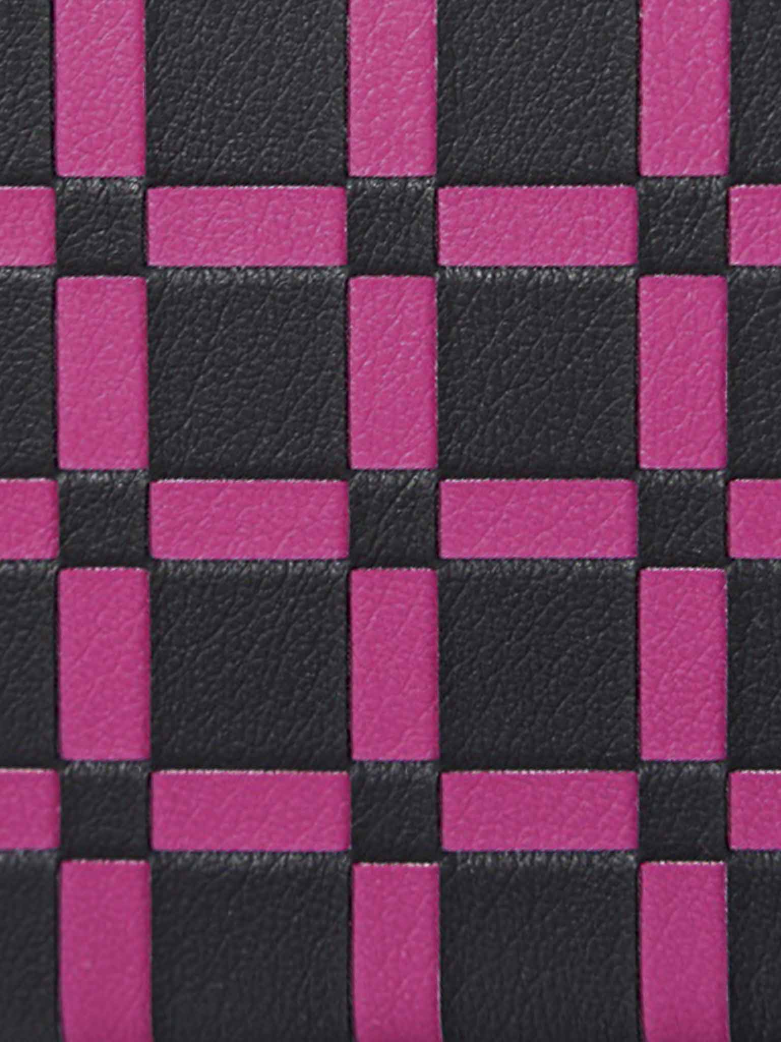 sicora black pink handwoven gridplay pattern in SILIO vegan leather