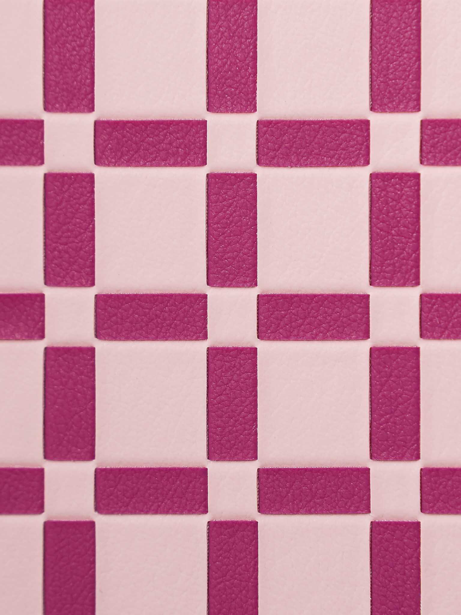 sicora pink magenta handwoven gridplay pattern in SILIO vegan leather