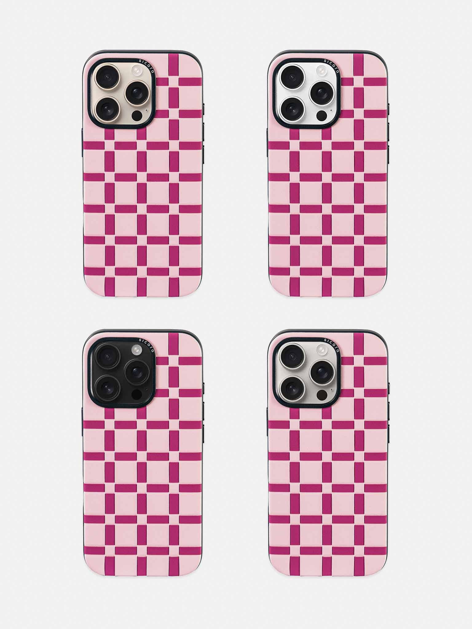 sicora iPhone 16 pro gridplay case pink magenta lineup