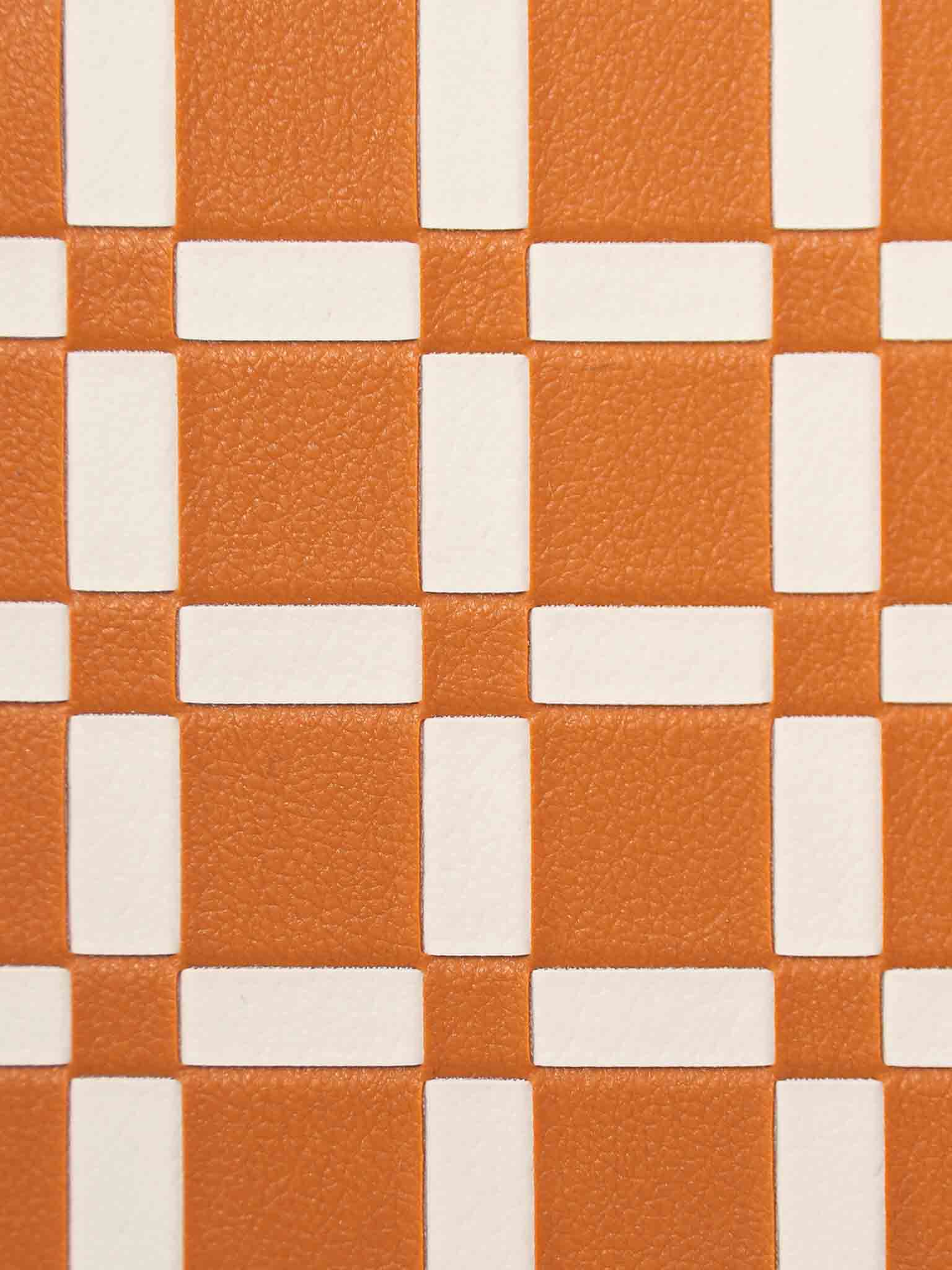 Sicora toffee gold and cream white checkered pattern