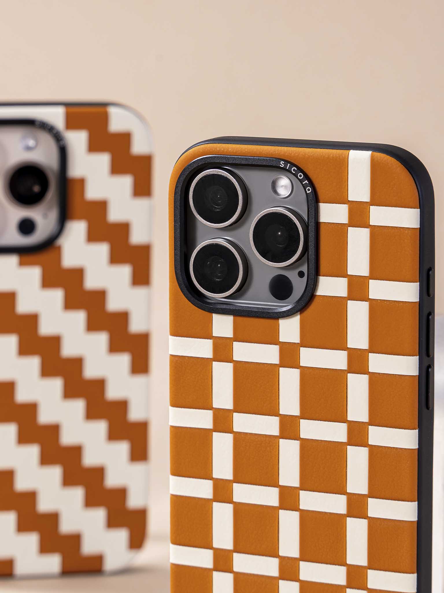 sicora handwoven vegan leather phone cases