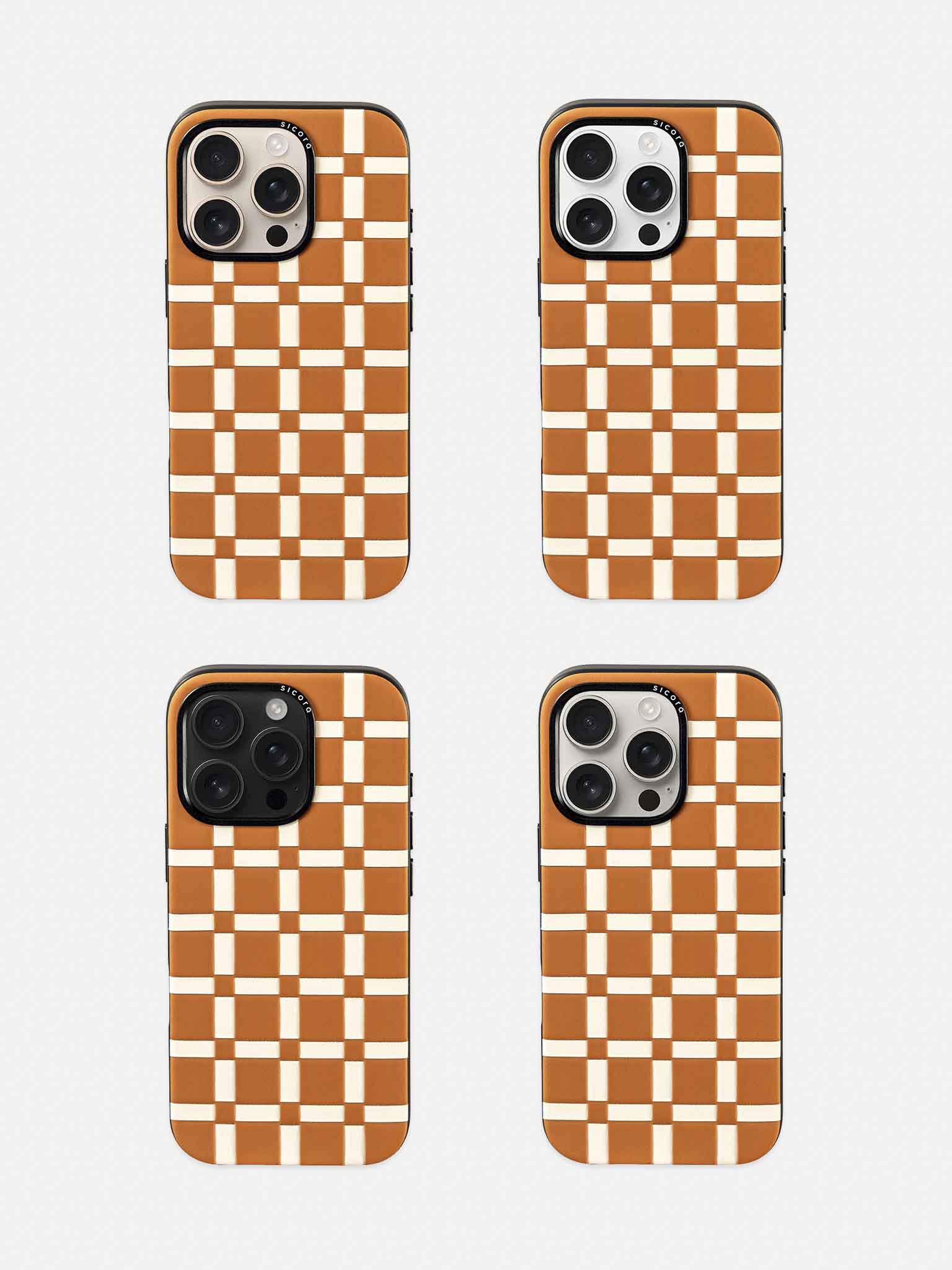 sicora iPhone 16 pro gridplay case toffee cream lineup