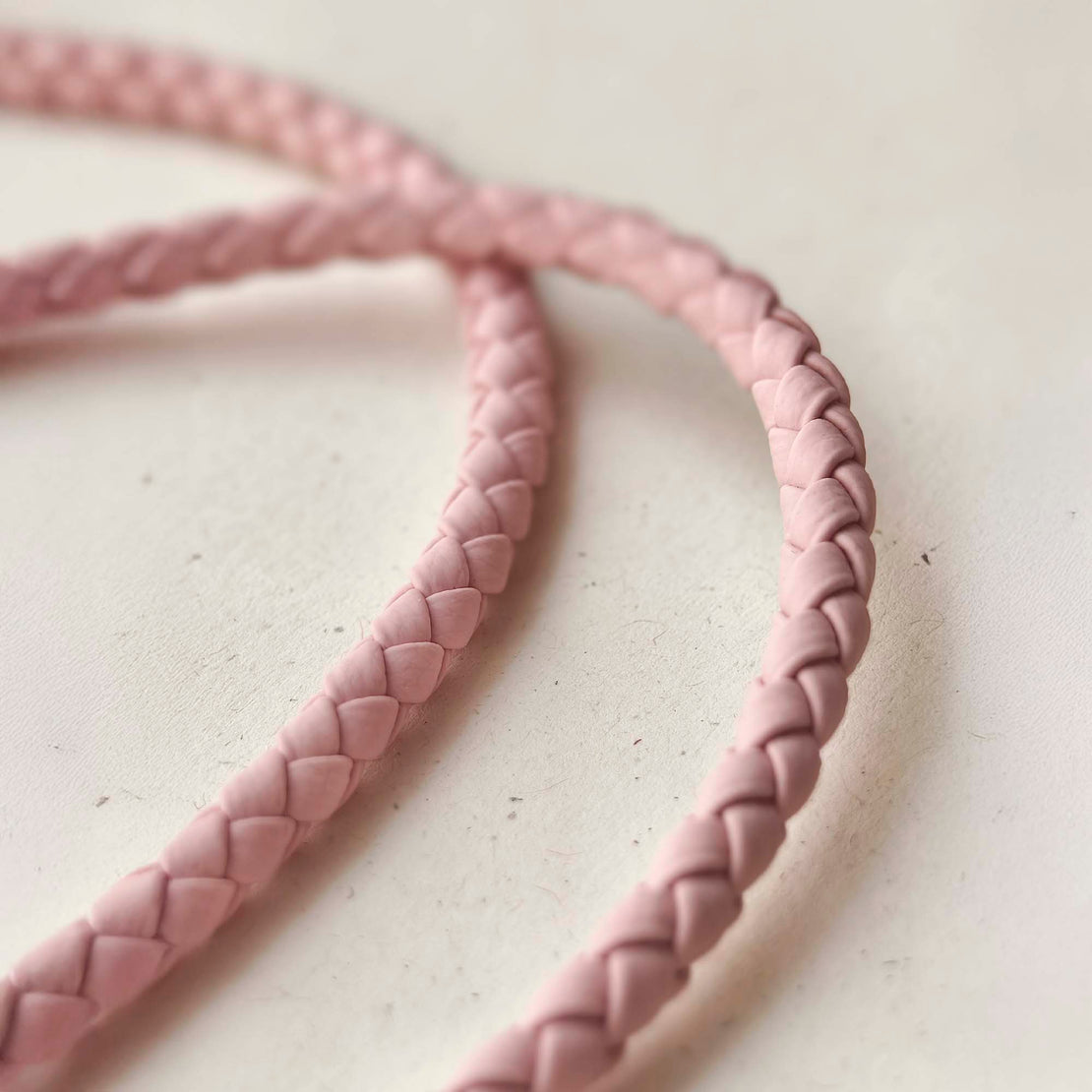 pink sicora braided leather lanyard details