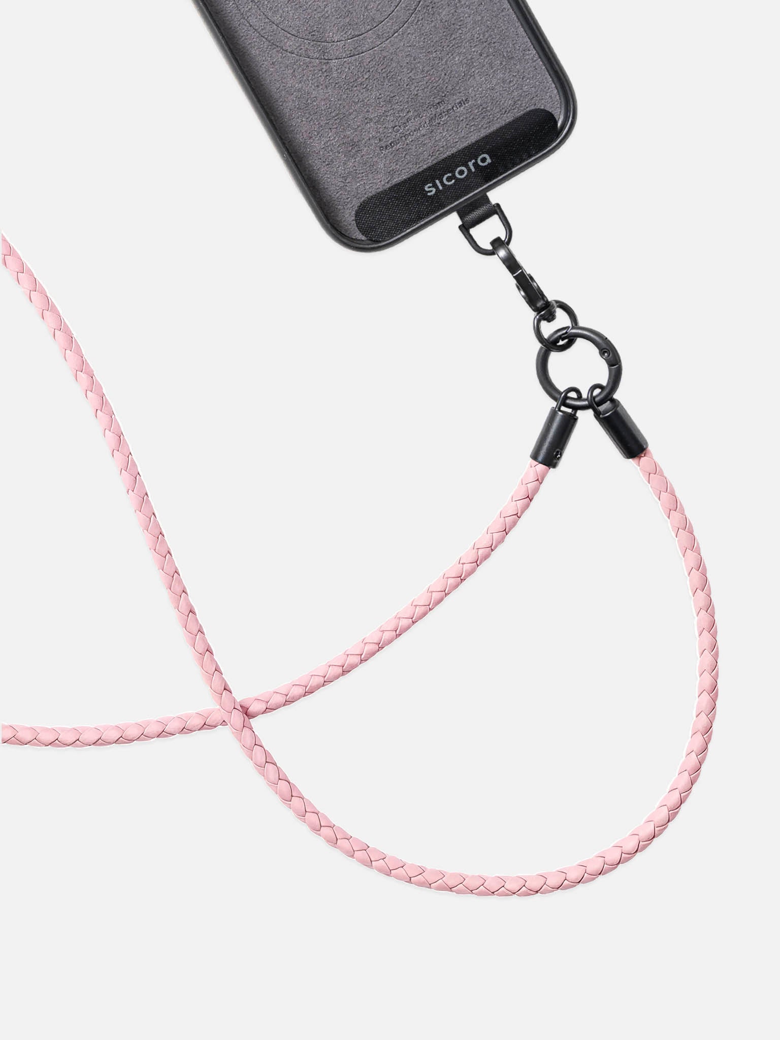 sicora loop braided leather lanyard in pink