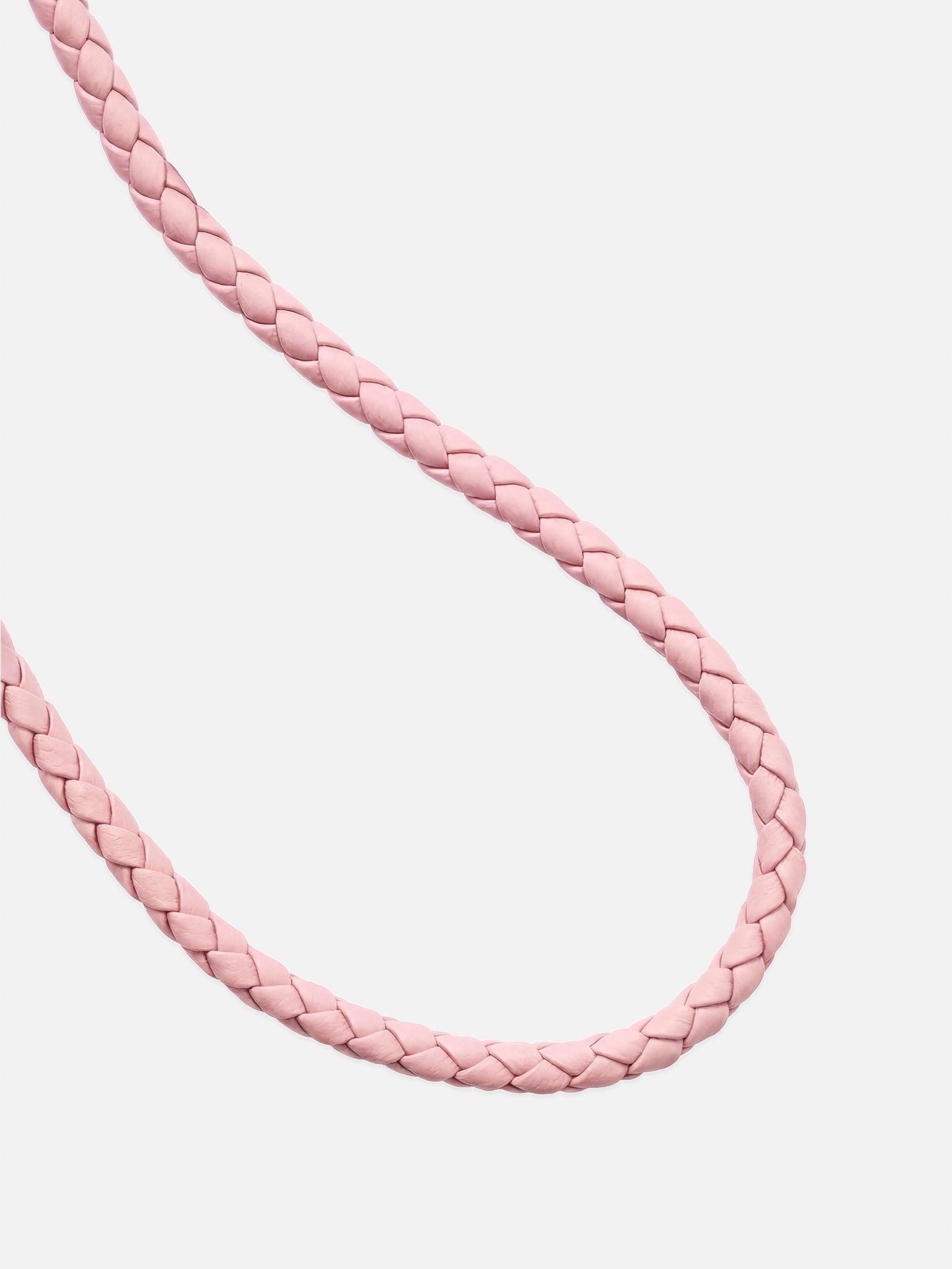 sicora loop braided leather lanyard in pink