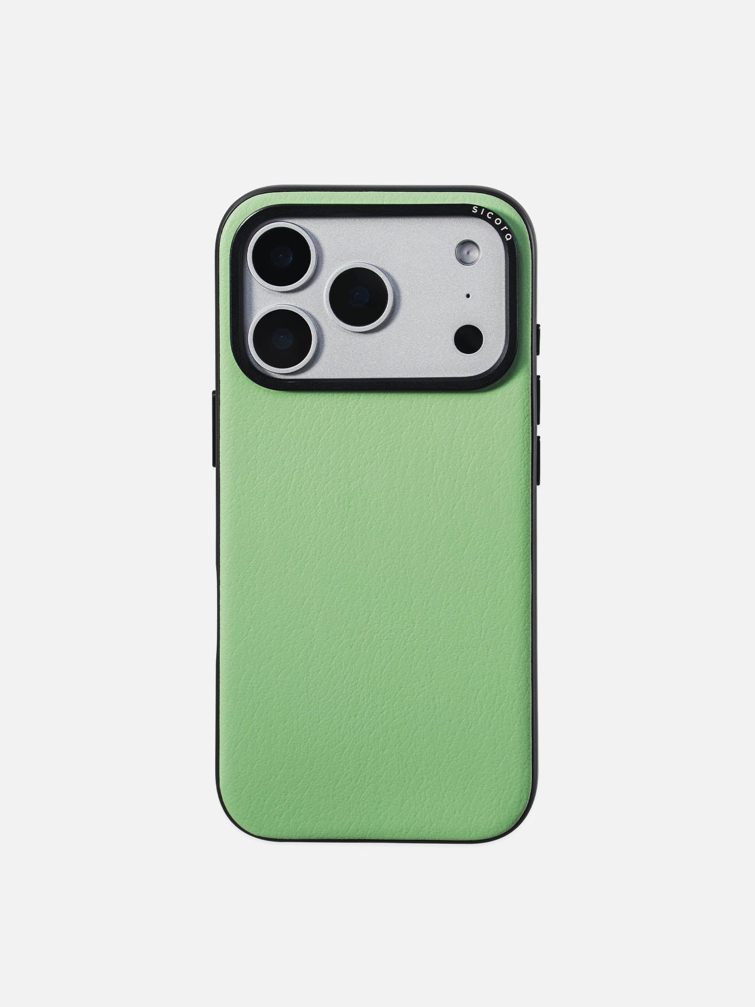 Avocado green sicora moodblock phone case with silio silicone vegan leather