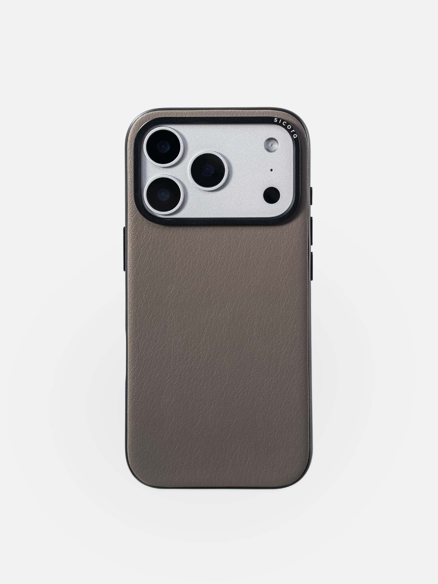 Granite gray sicora moodblock phone case with silio silicone vegan leather