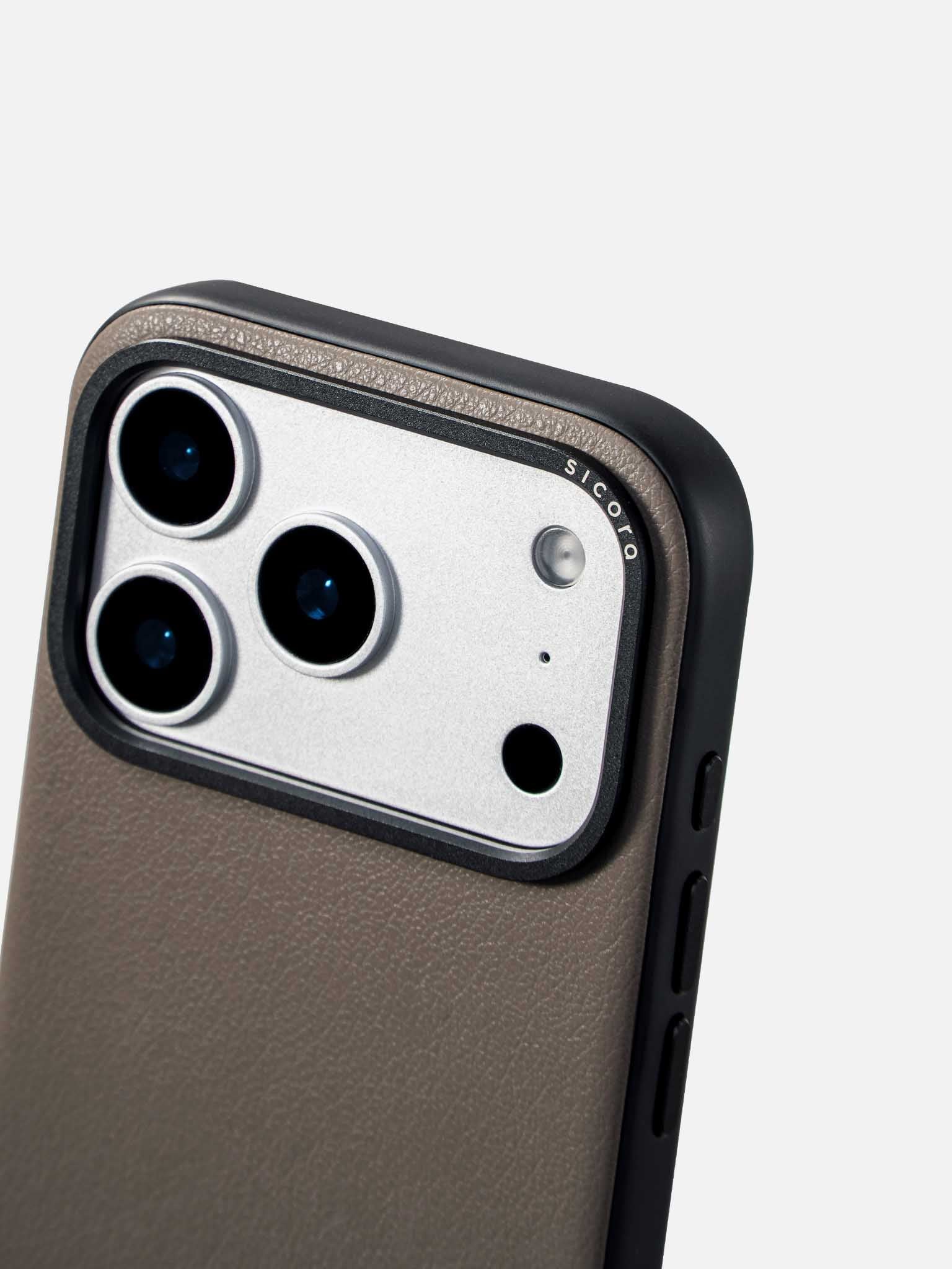 Granite gray sicora moodblock phone case with silio silicone vegan leather