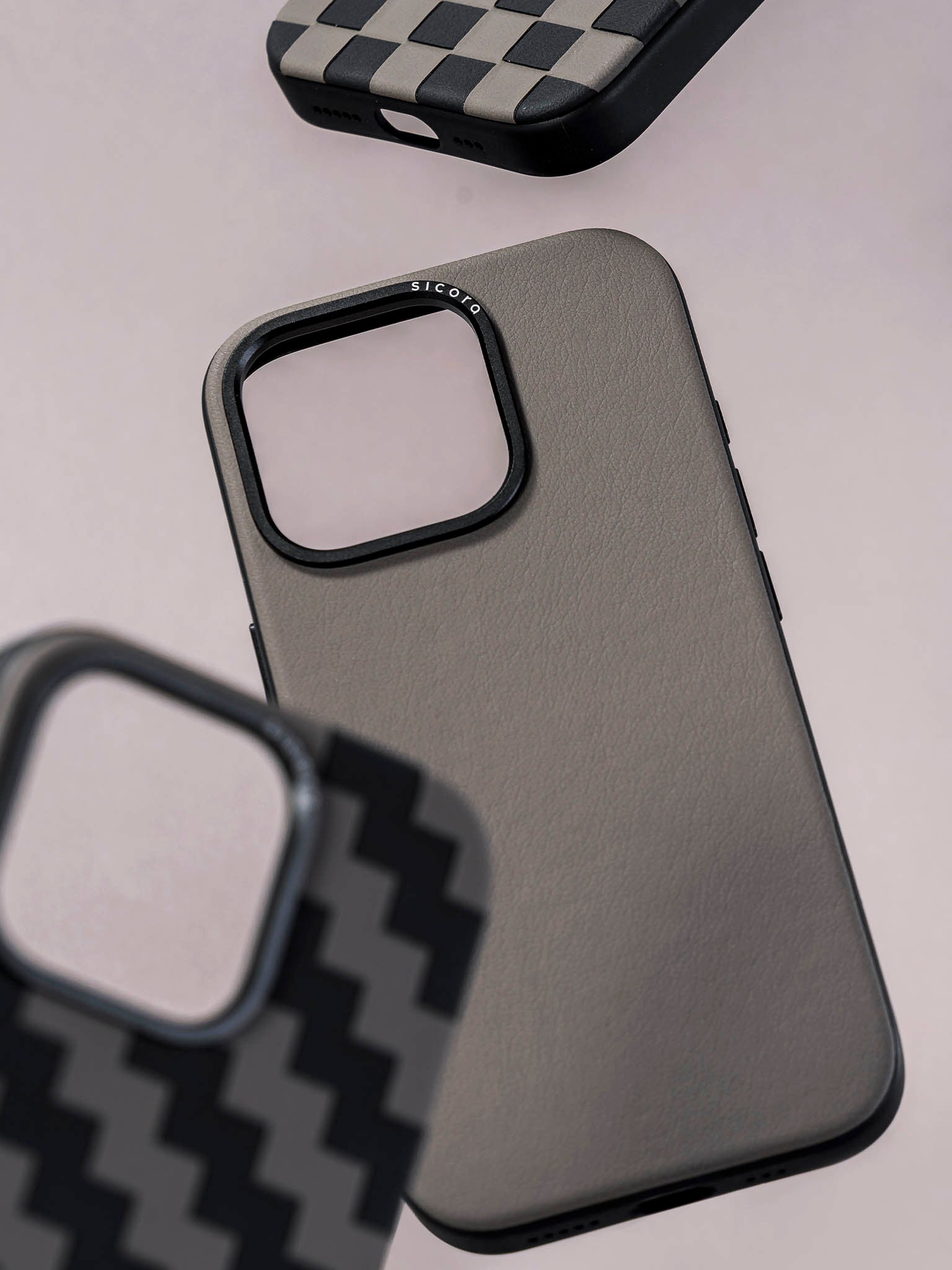 Sicora handmade vegan leather iPhone cases in gray