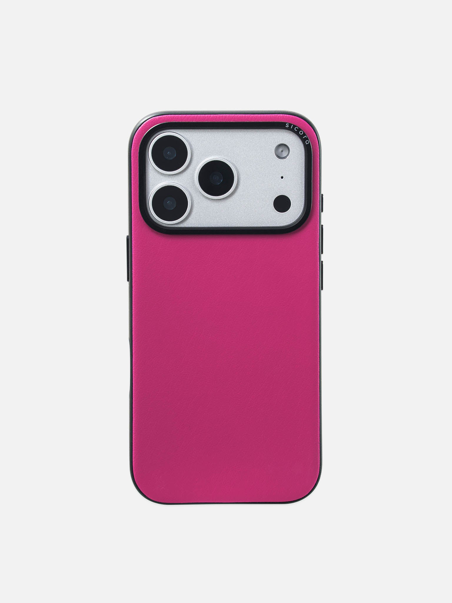 Magenta sicora moodblock phone case with silio silicone vegan leather