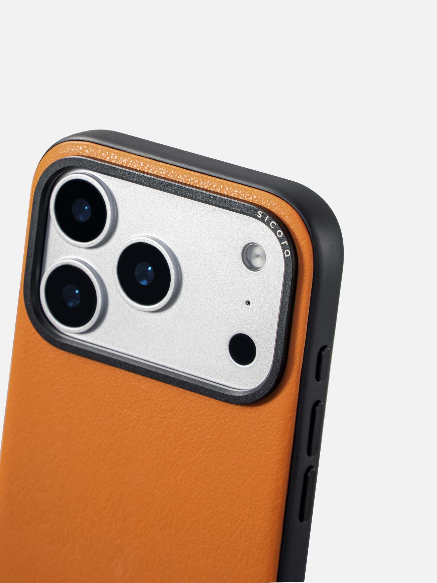 Toffee gold sicora moodblock phone case with silio silicone vegan leather