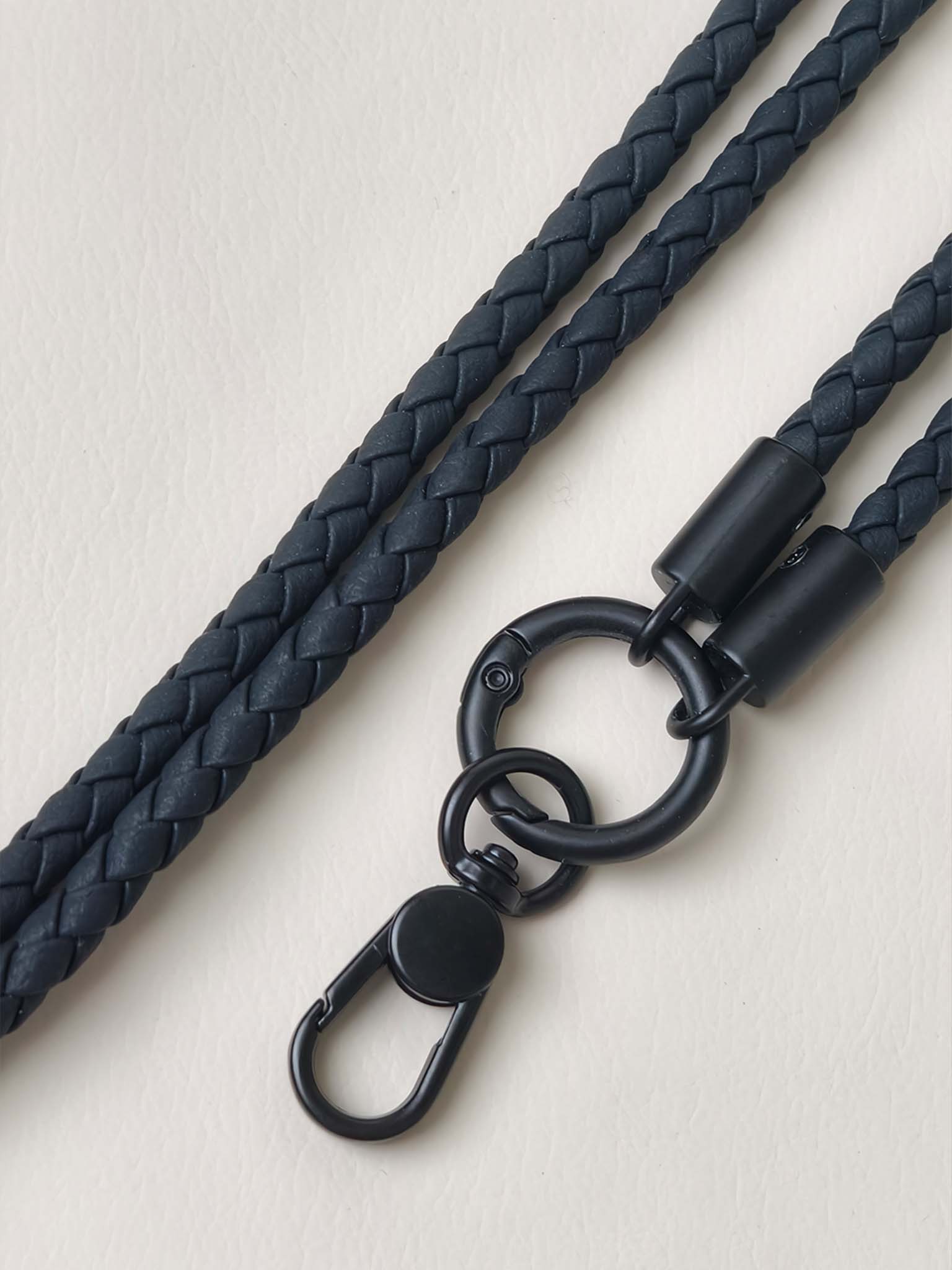 sicora black SILIO leather lanyard