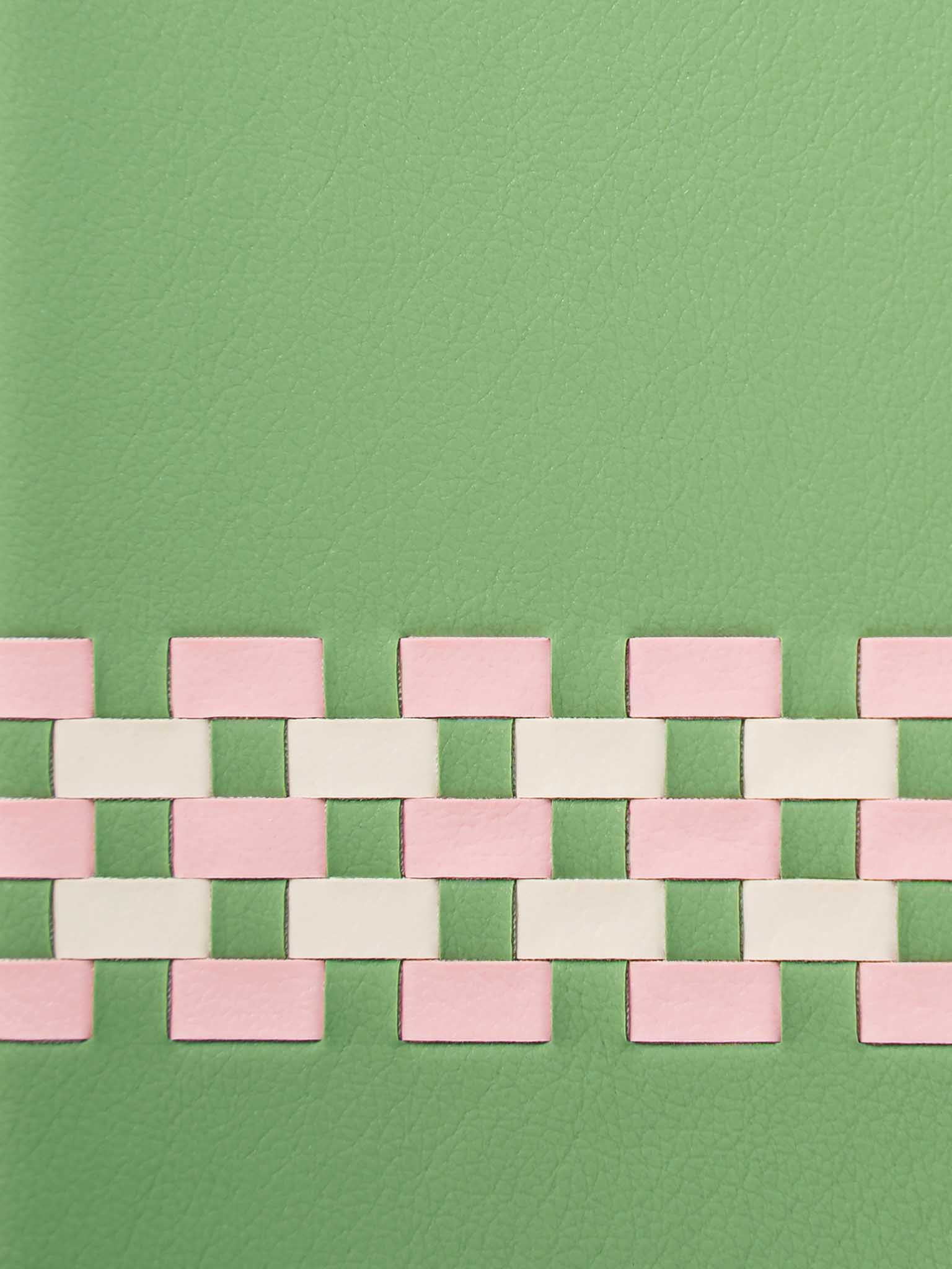 Sicora avocado green, pink and cream white geometric woven pattern