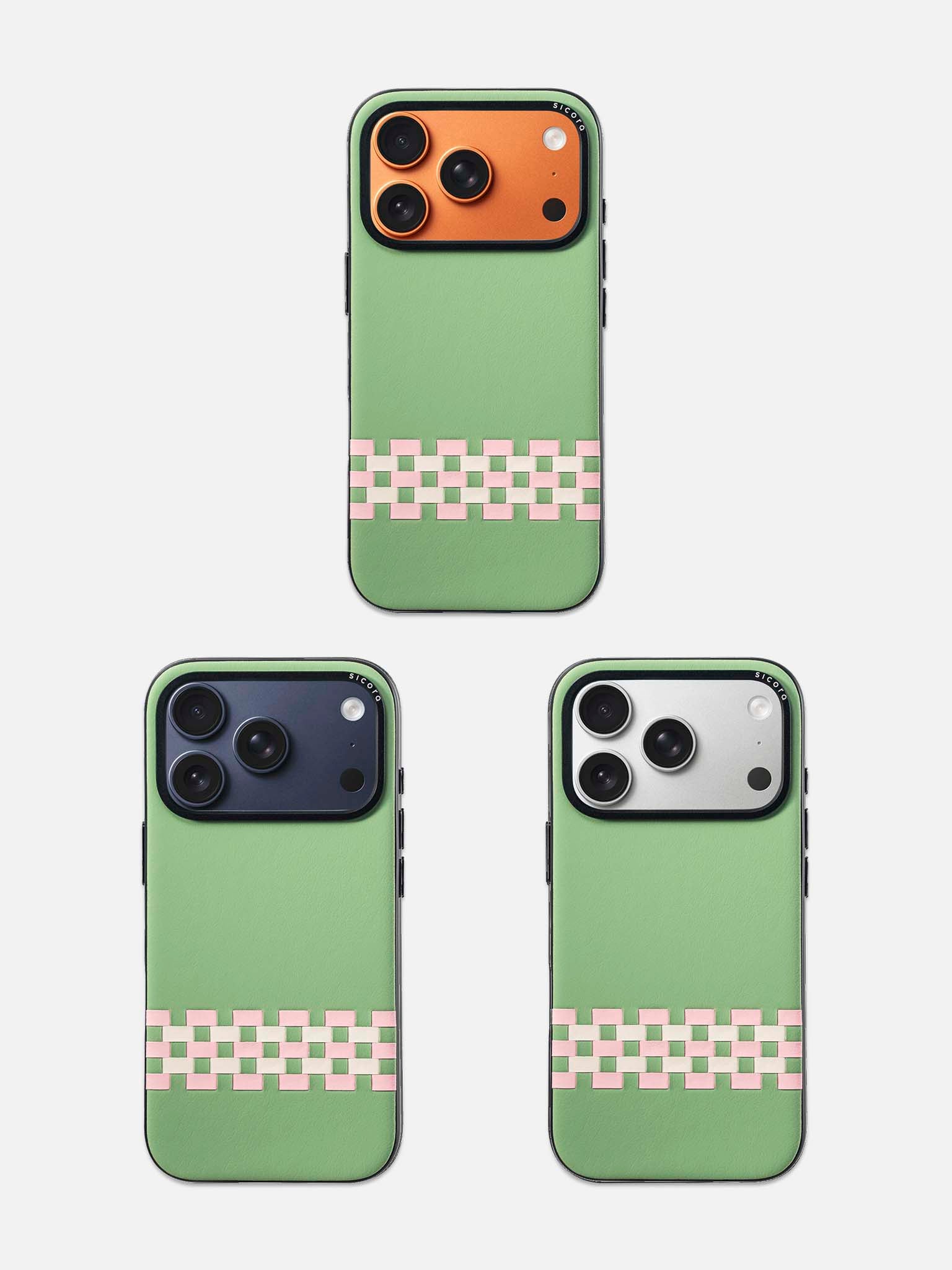 sicora iPhone 17 pro stitchon case avocado PC lineup