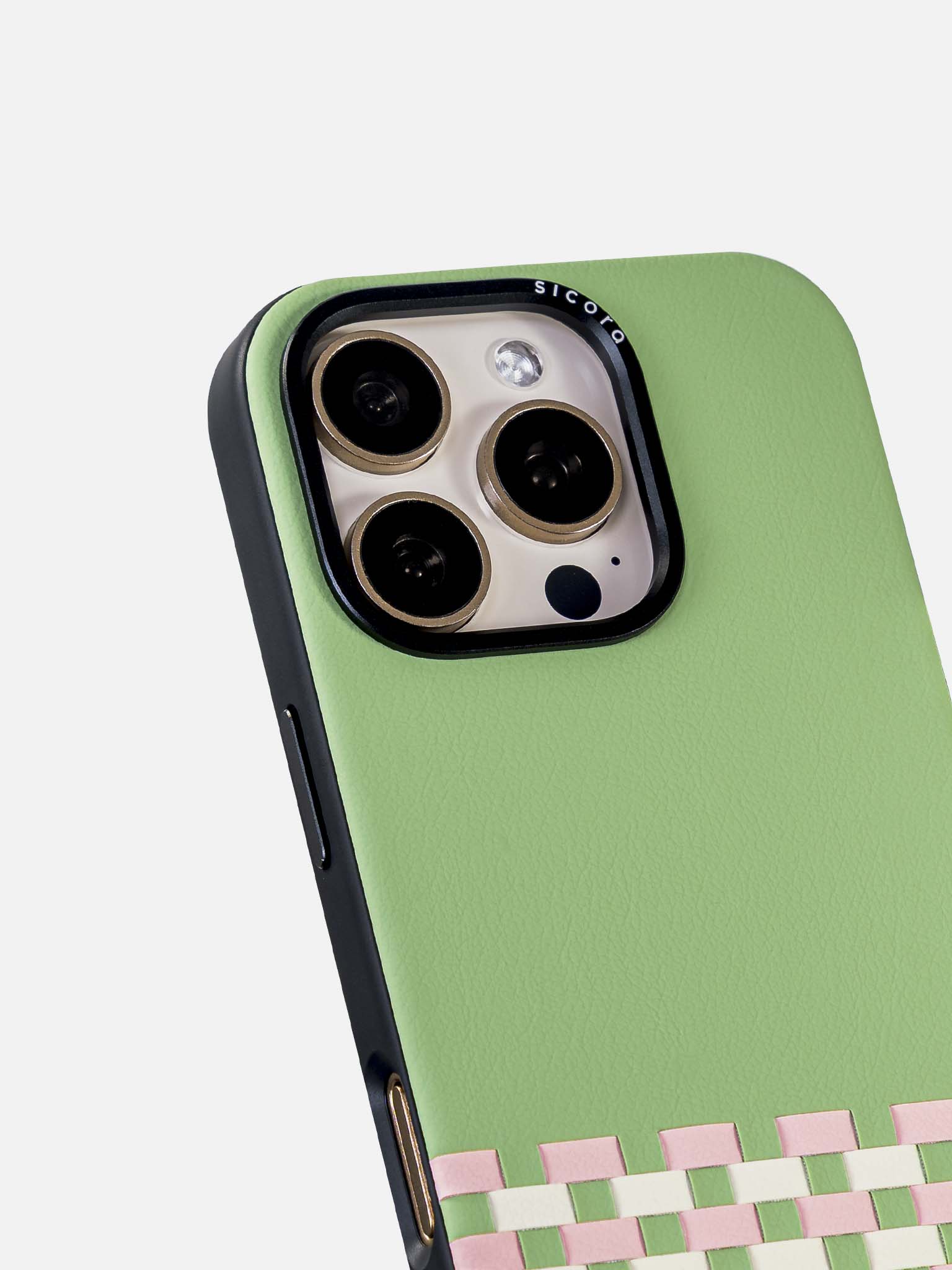 sicora green pink white stitchon phone case