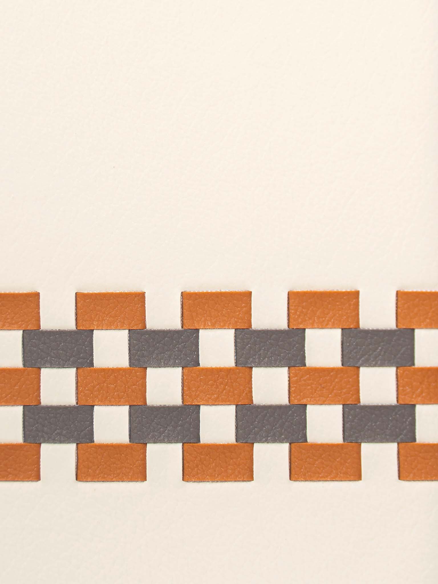 Sicora cream white, toffee gold and granite gray geometric woven pattern