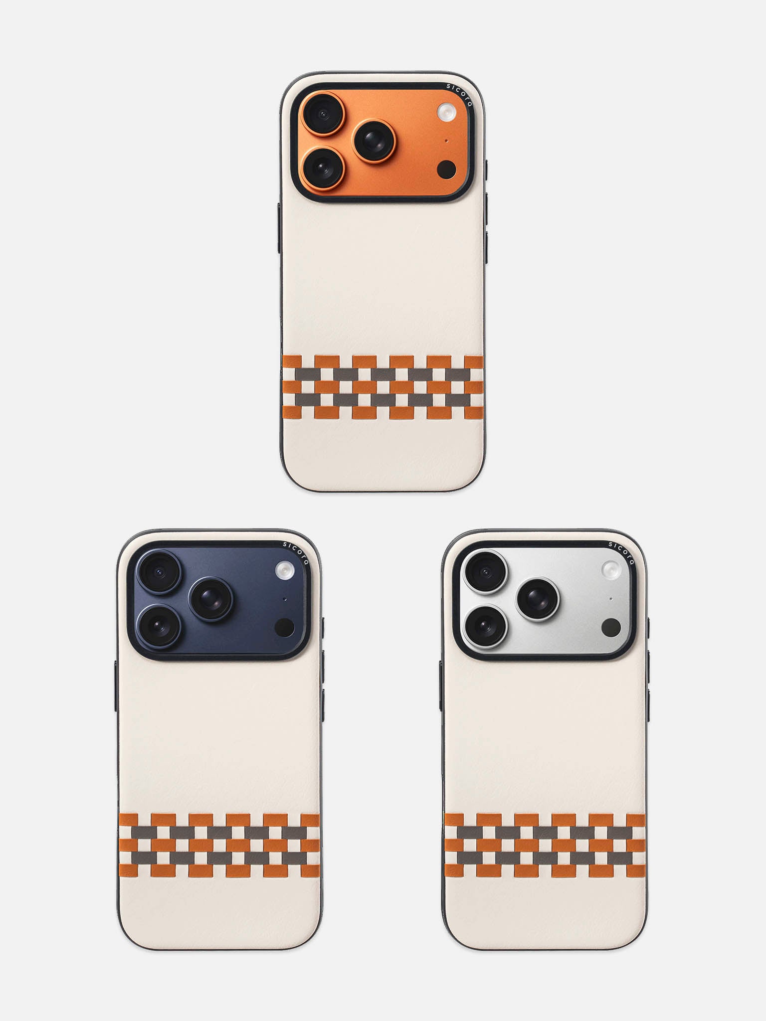 sicora iPhone 17 pro stitchon case cream TG lineup
