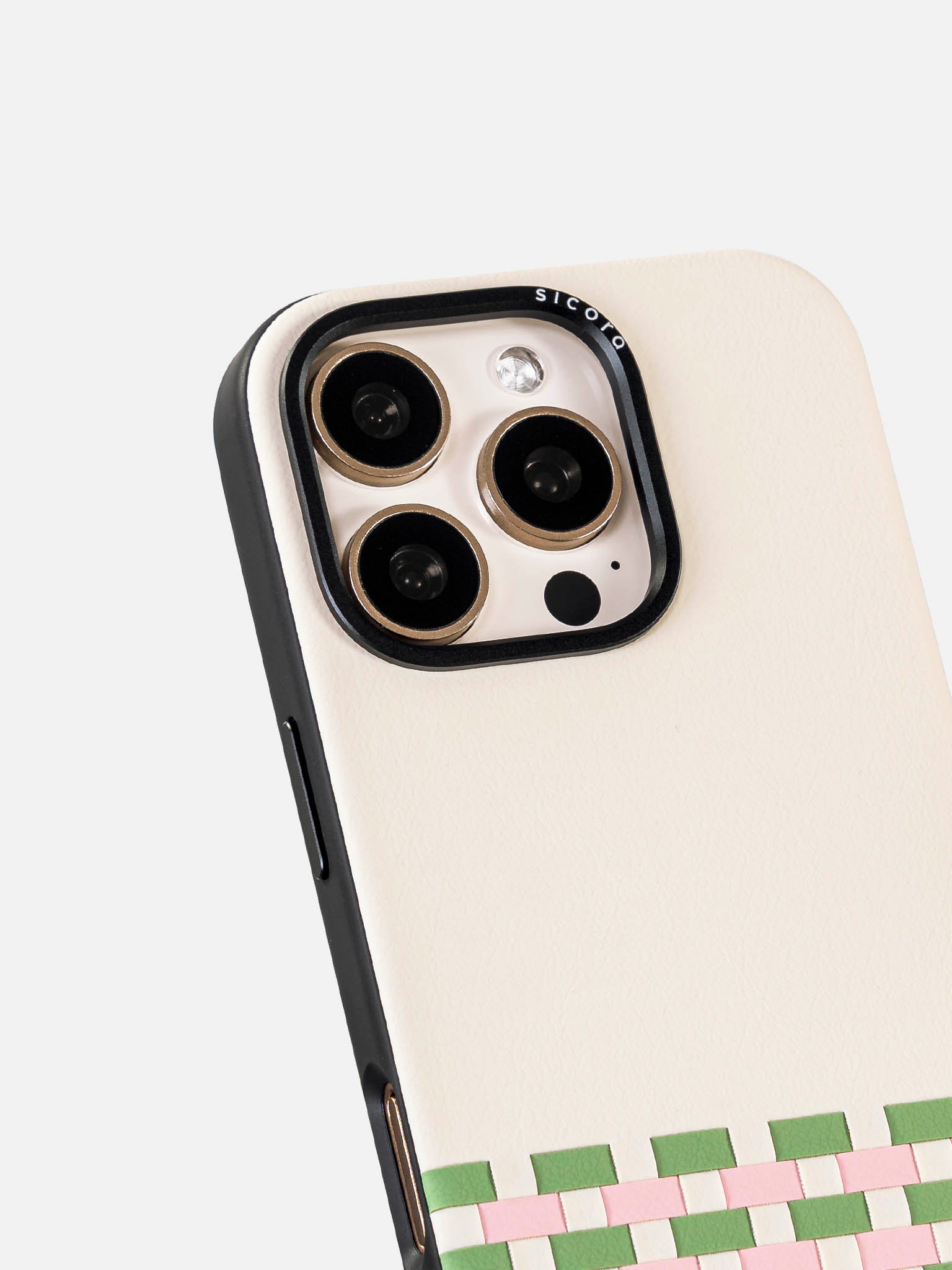 sicora white green pink stitchon phone case