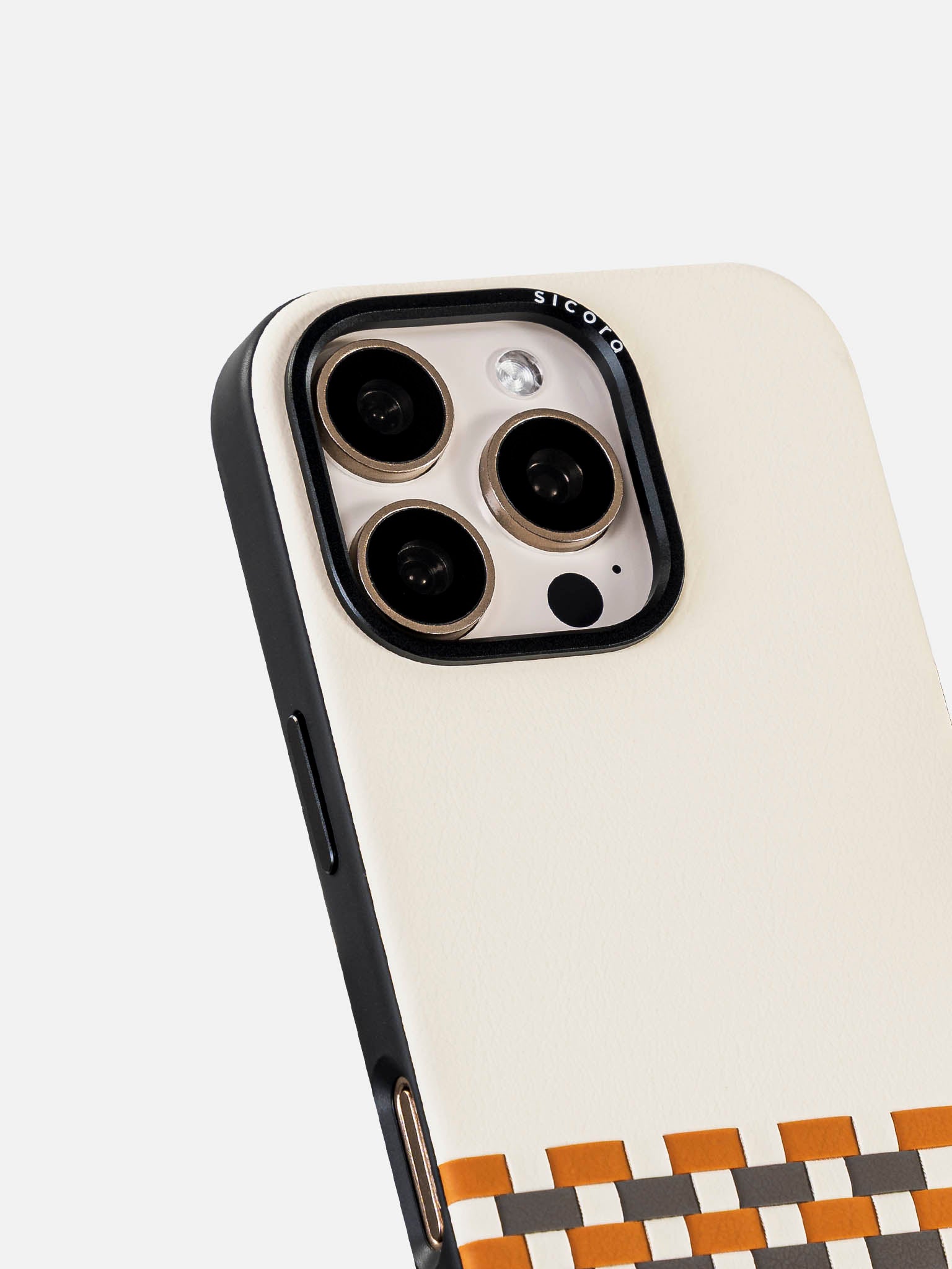 sicora white brown gray stitchon phone case
