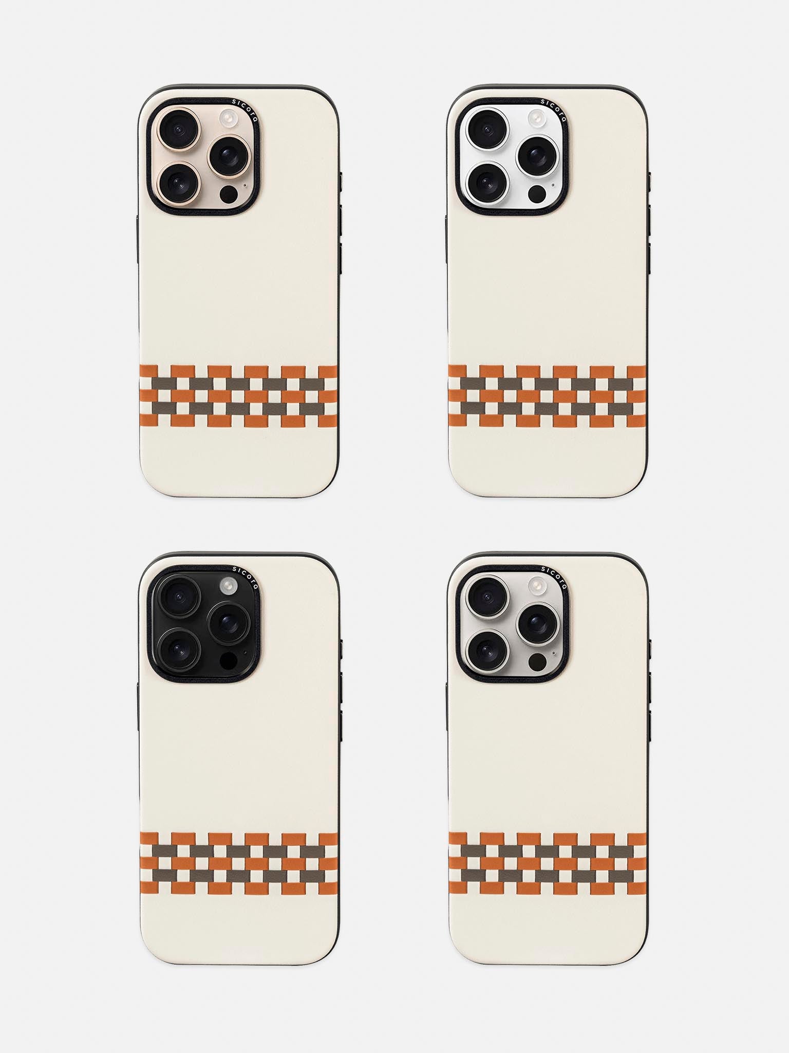 sicora iPhone 16 pro stitchon case cream TG lineup