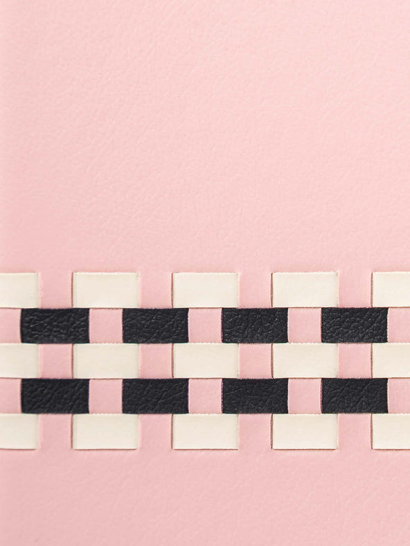 Sicora pink, cream white and black geometric woven pattern