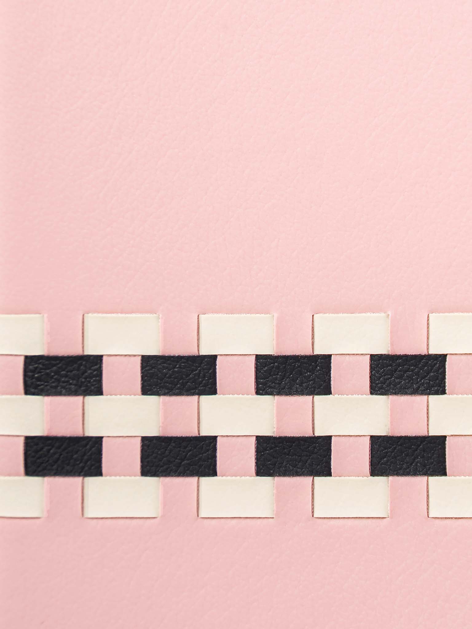 Sicora pink, cream white and black geometric woven pattern